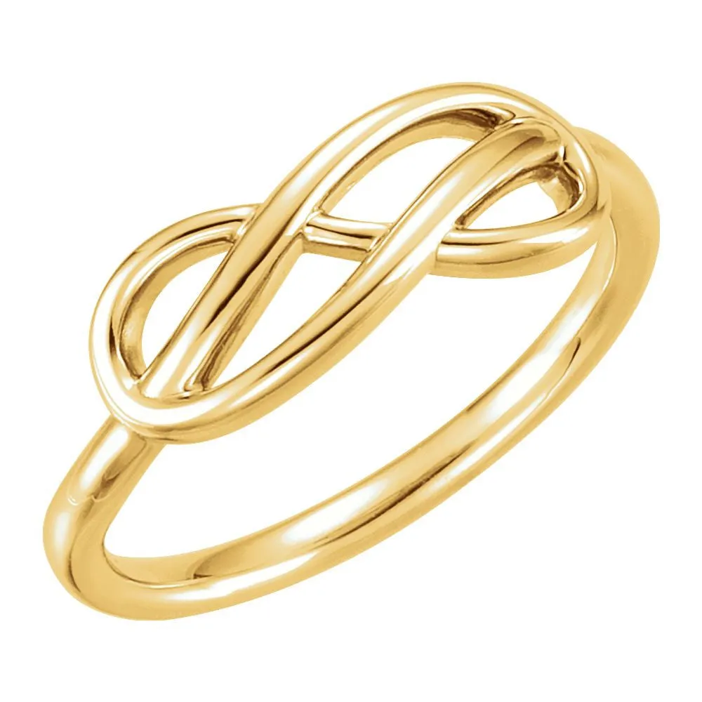 14k Yellow Gold Double Infinity-Inspired Ring, Size 7