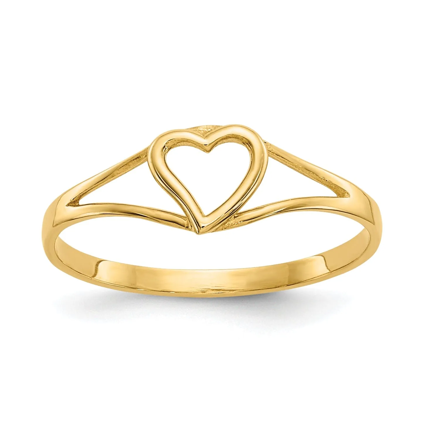 14k Yellow Gold Heart Baby Ring
