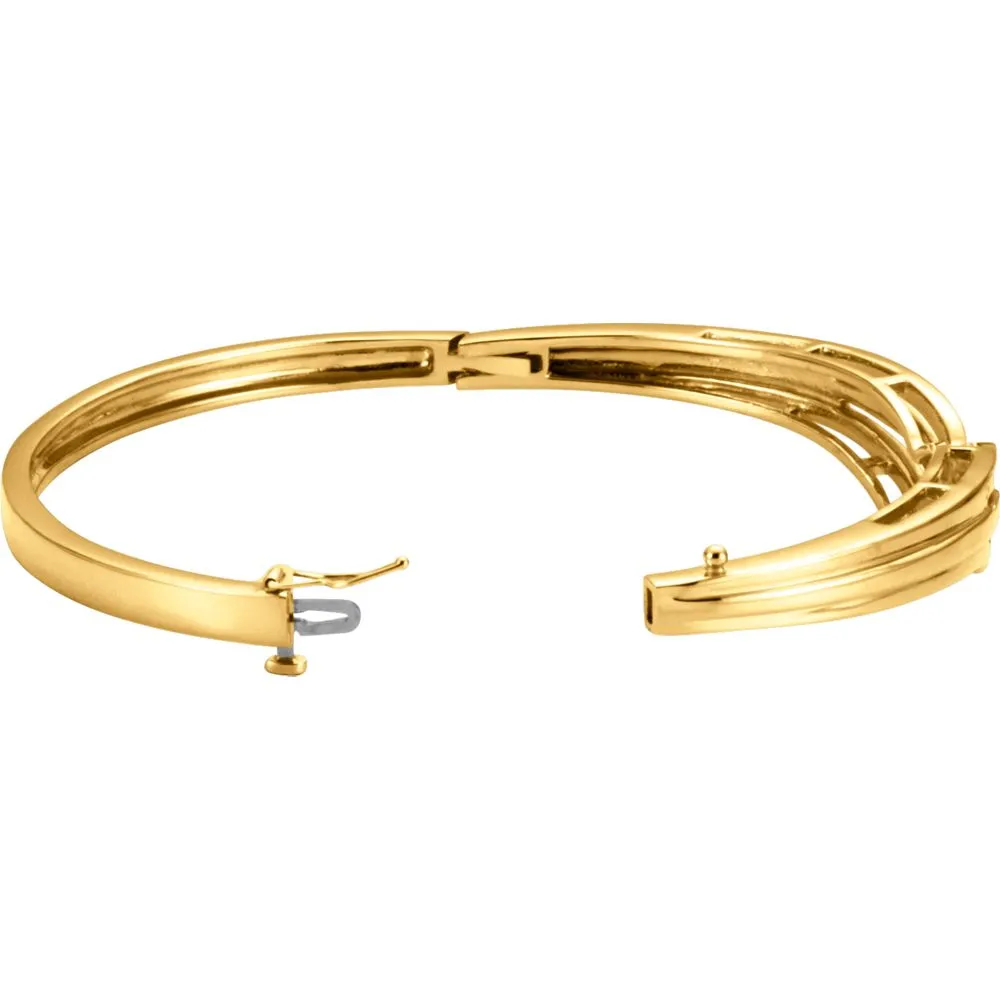 14k Yellow Gold Hinged Bangle Bracelet
