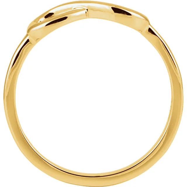 14k Yellow Gold Infinity-Inspired Ring, Size 7
