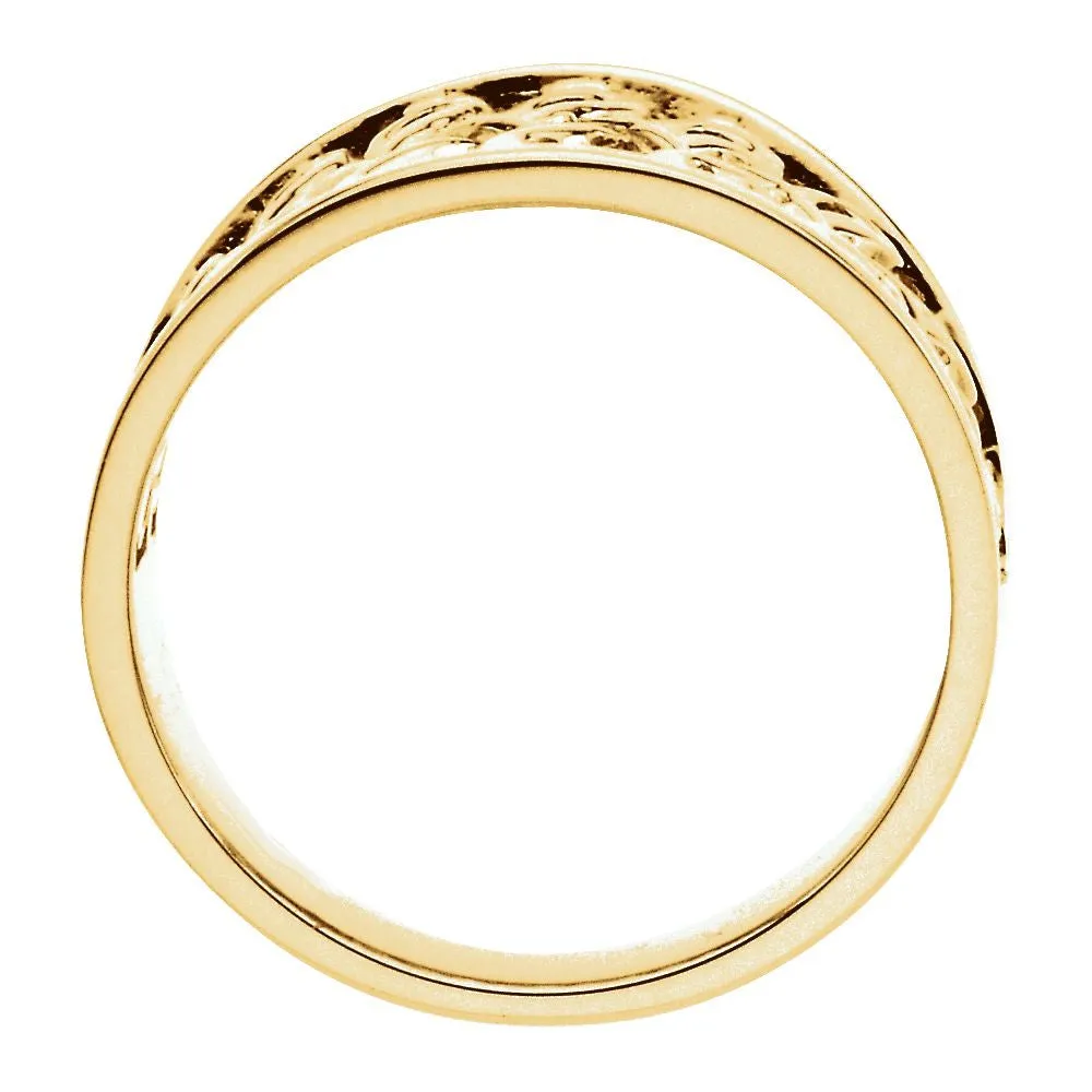14k Yellow Gold Infinity-Inspired Woven Design Band, Size 7