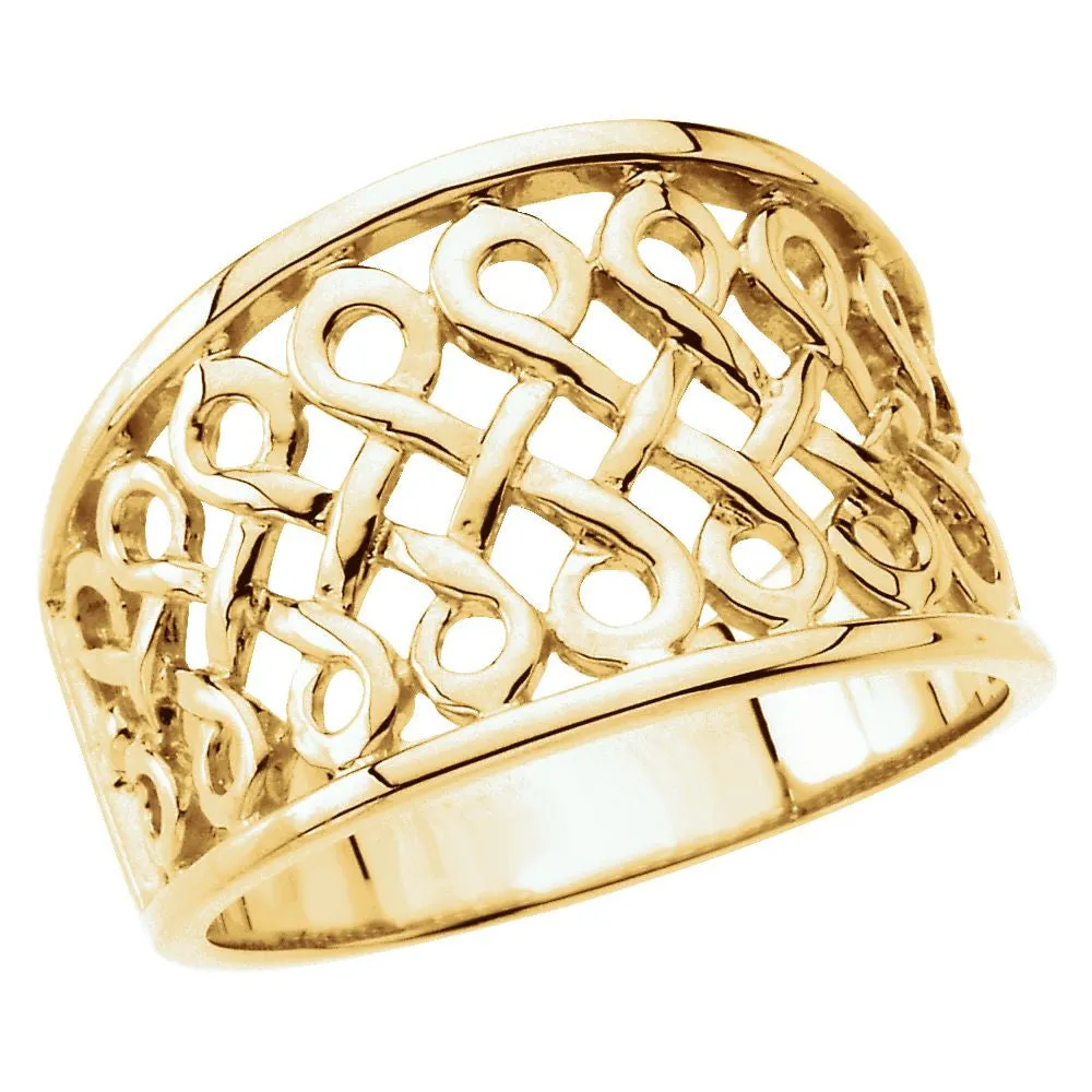 14k Yellow Gold Infinity-Inspired Woven Design Band, Size 7