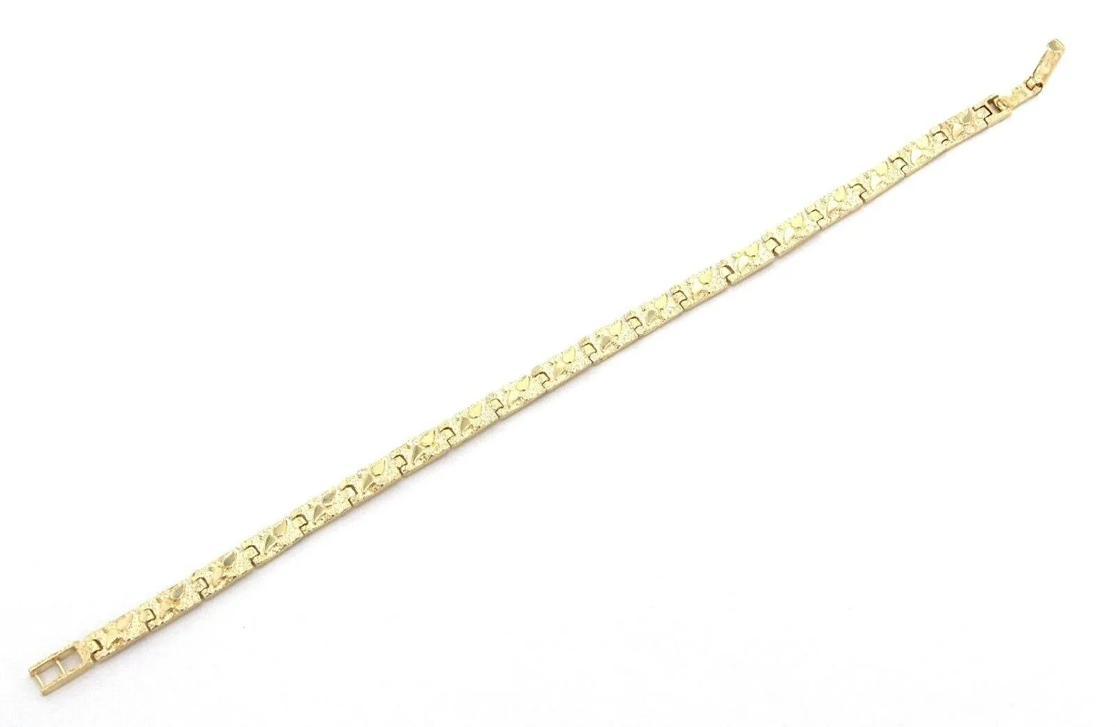 14k Yellow Gold Solid Nugget Bracelet Adjustable 7" - 8.5" 5.5mm