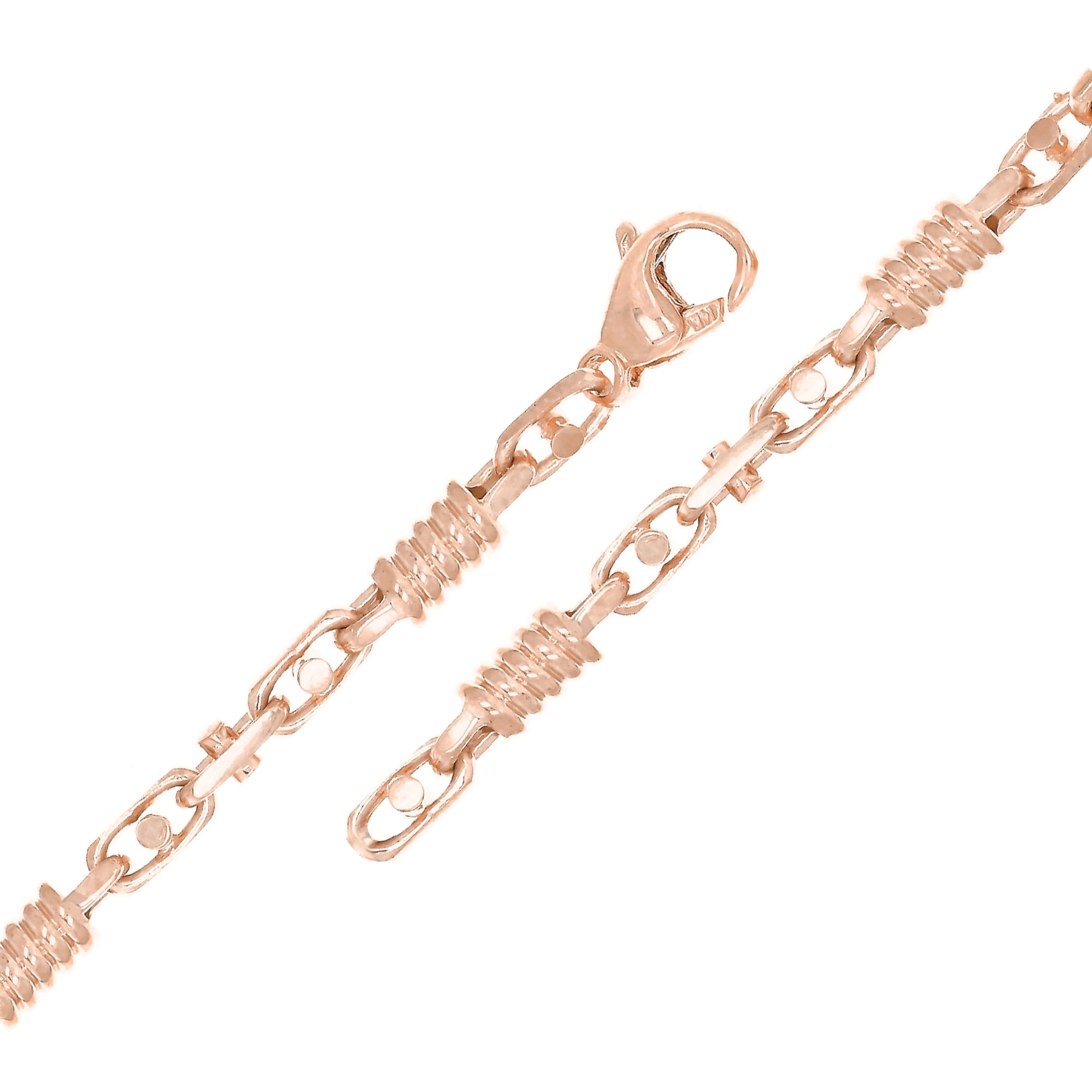 14K Yellow White or Rose Gold Handmade Spring Barrel Link Bracelet 7" - 9" 5.3mm