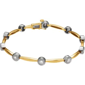 14K Yellow/White 1 CTW Diamond Line 7.5" Bracelet
