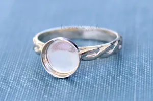 14x10mm Oval Silver Bezel Celtic Infinity Ring blank