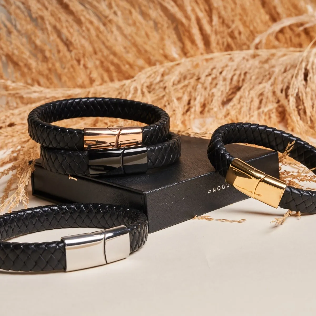 18k Rose Gold | Infinity Braid | Leather Bracelet