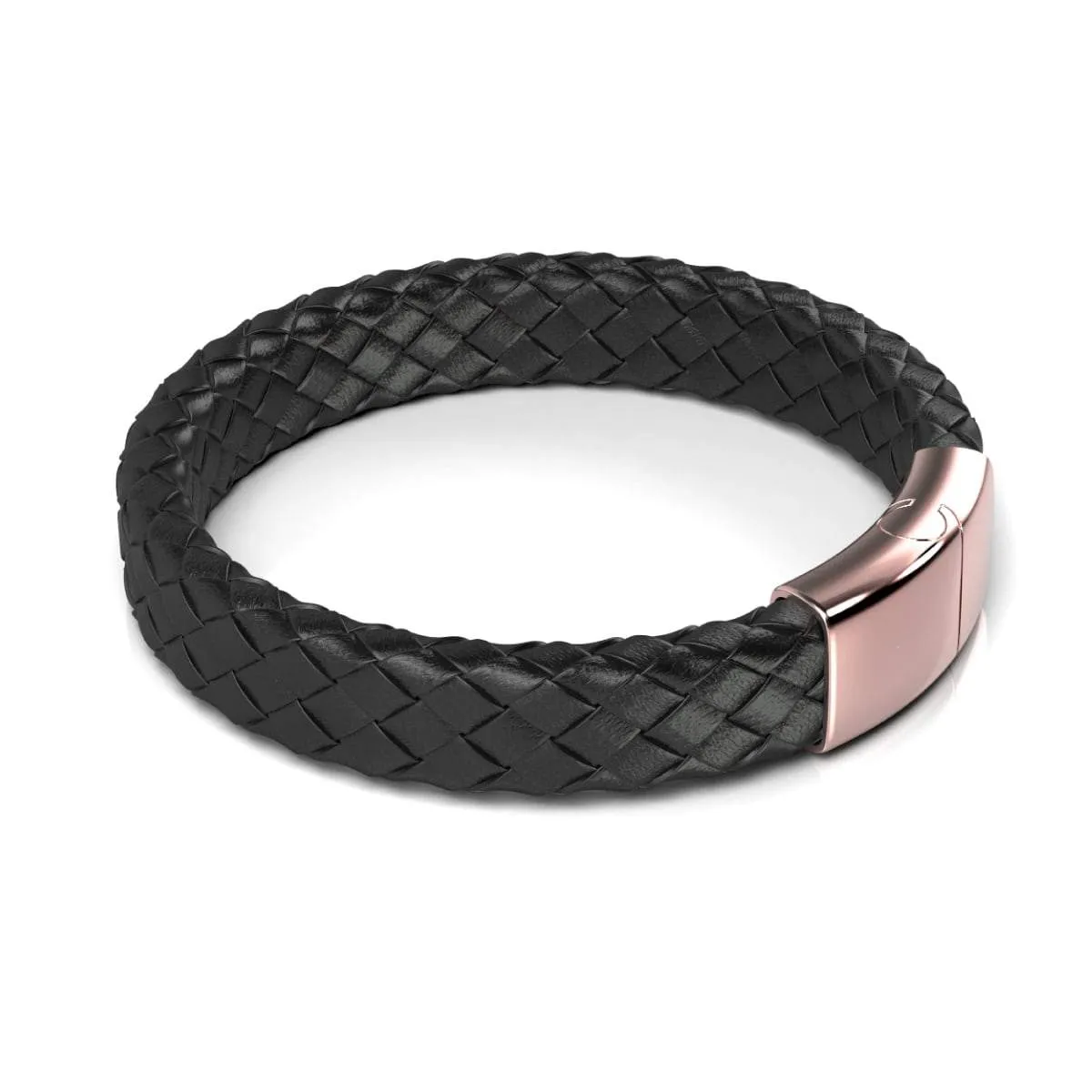 18k Rose Gold | Infinity Braid | Leather Bracelet