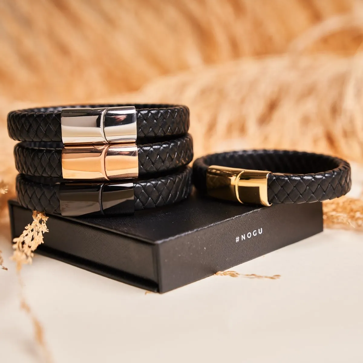 18k Rose Gold | Infinity Braid | Leather Bracelet