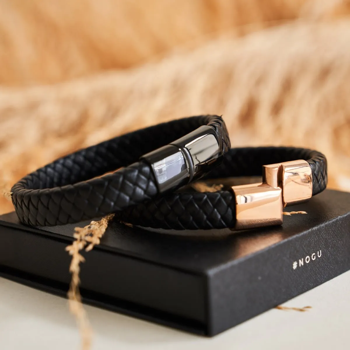 18k Rose Gold | Infinity Braid | Leather Bracelet