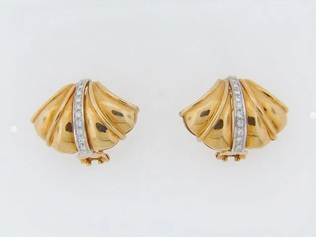 18K-YG DIAMOND EARRINGS