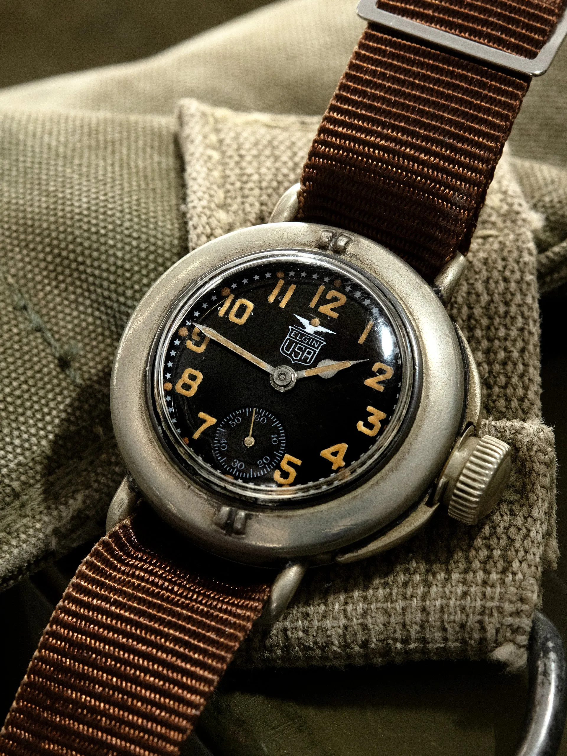 1920s Elgin "Depollier" Military Waterproof Watch