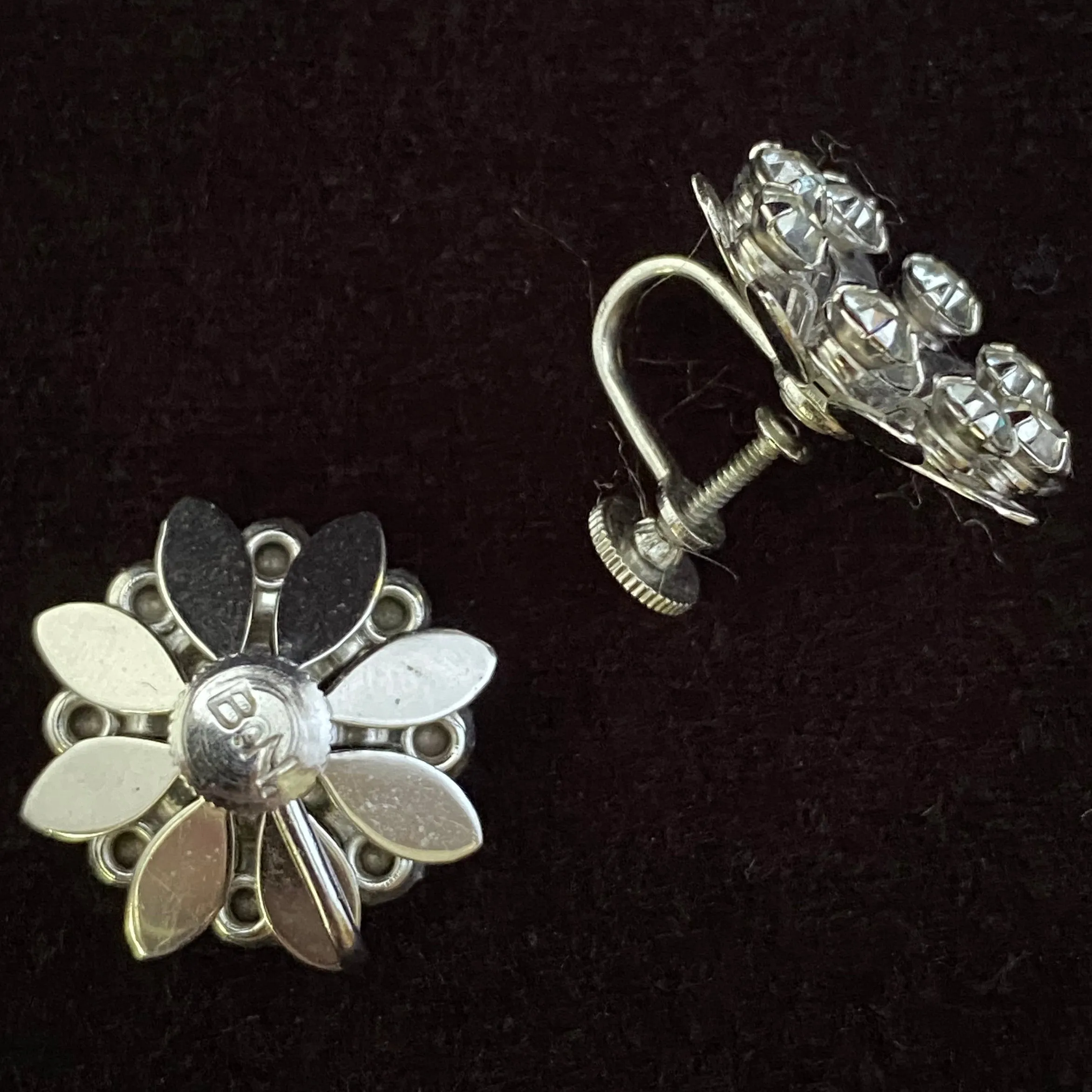 1950s Bugbee & Niles (B.N) Rhinestone Earrings