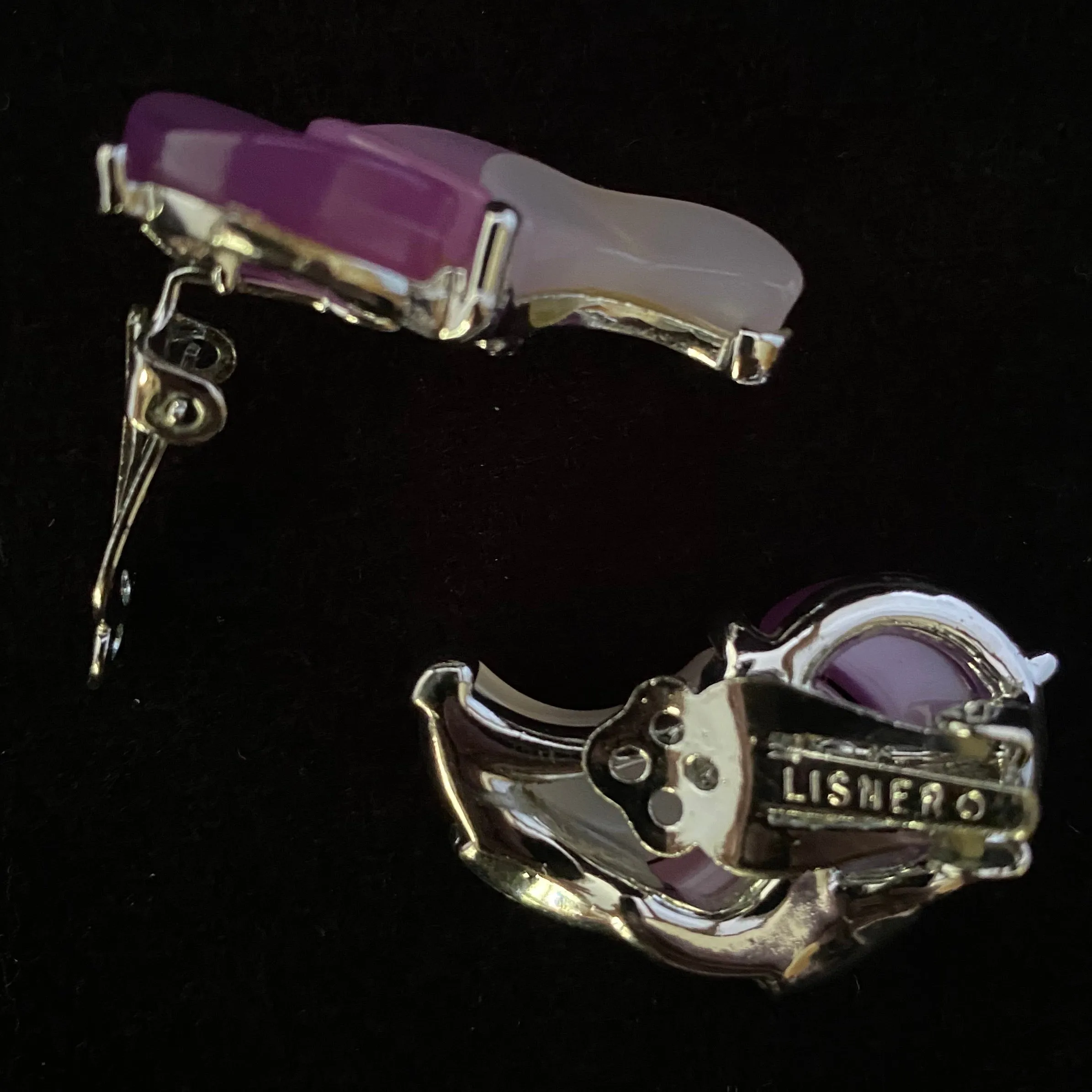 1960s Lisner Thermoset Crescent Earrings