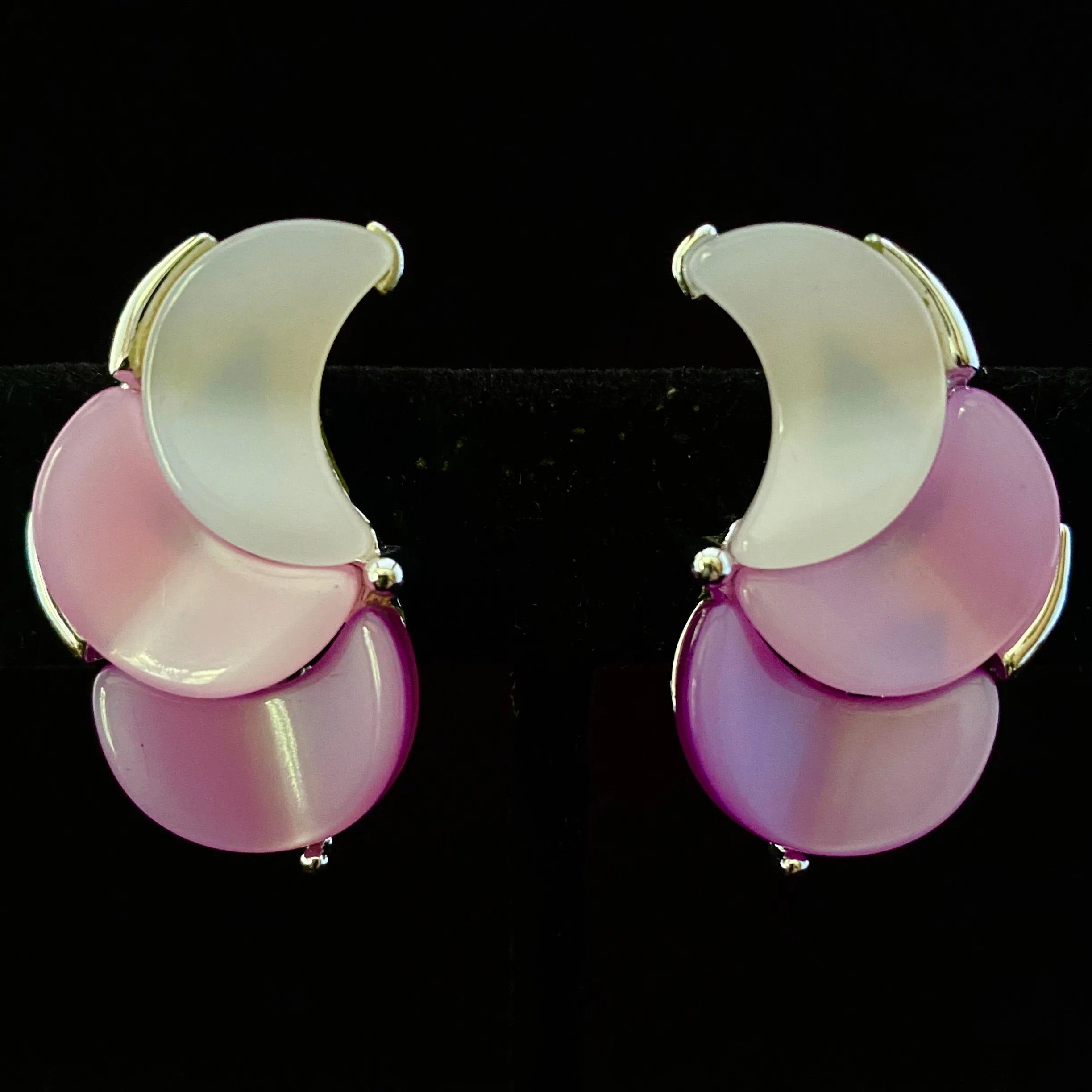 1960s Lisner Thermoset Crescent Earrings