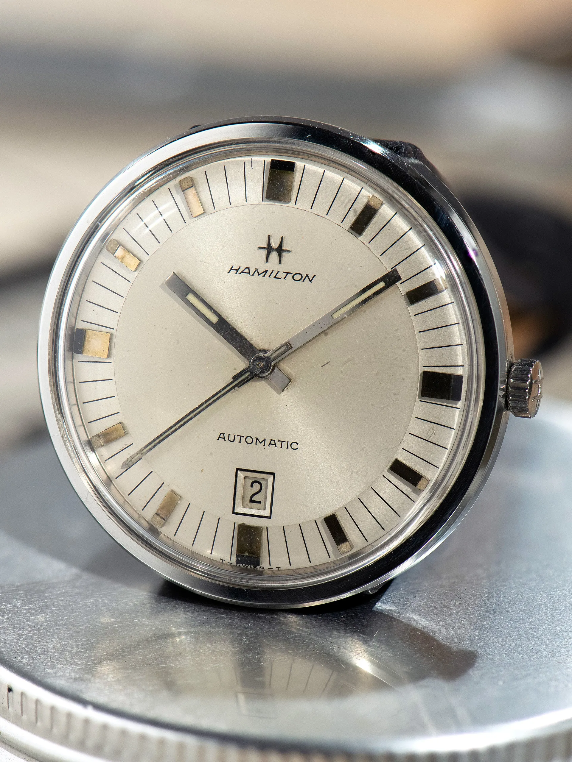 1970s Hamilton Dateline UFO (Ref. 64046-3) Silver Dial