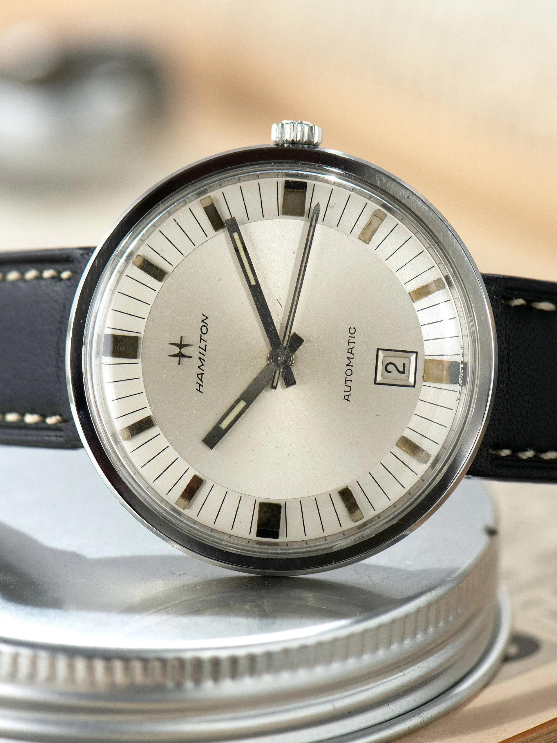 1970s Hamilton Dateline UFO (Ref. 64046-3) Silver Dial