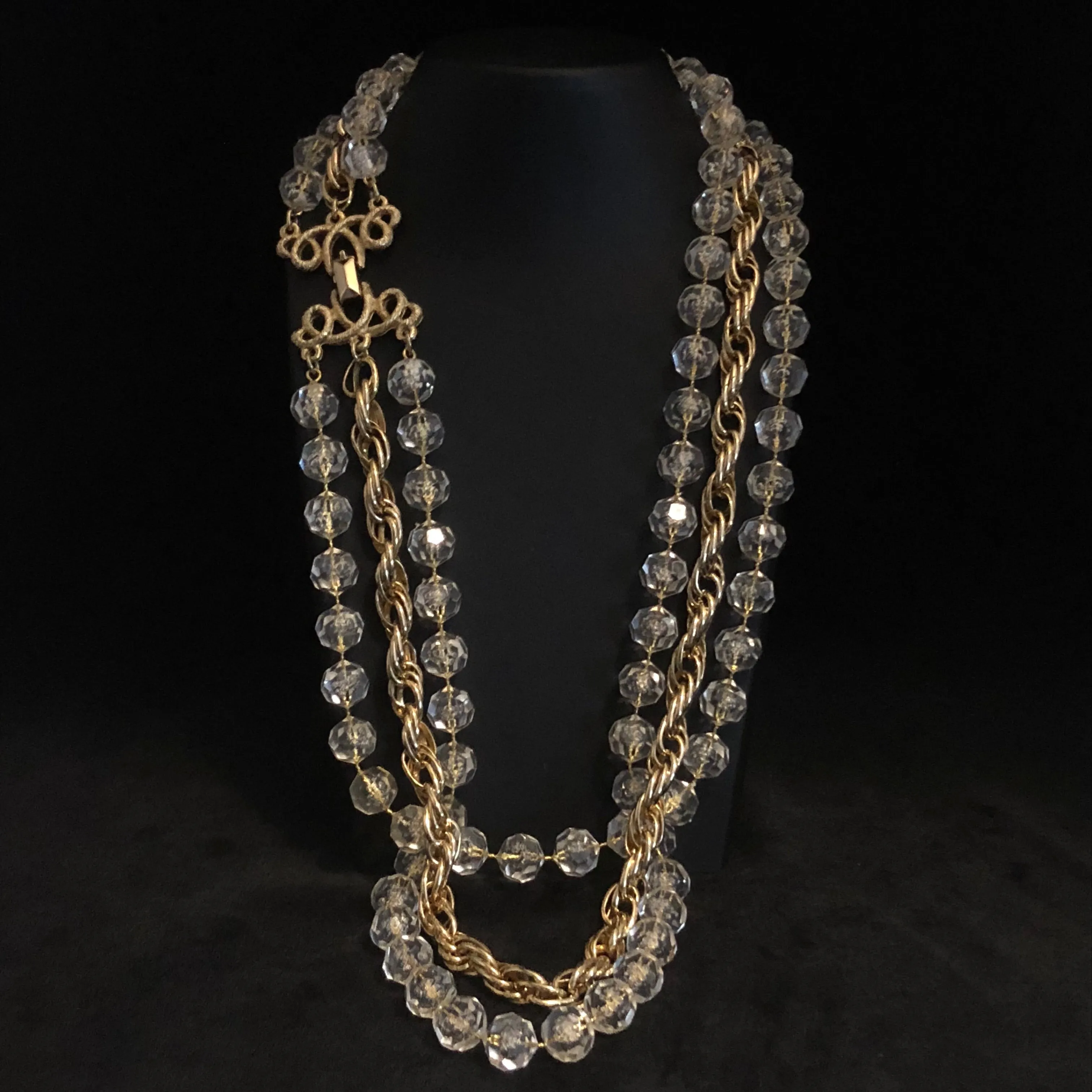 1976 Sarah Coventry Golden Ice Necklace & Earrings