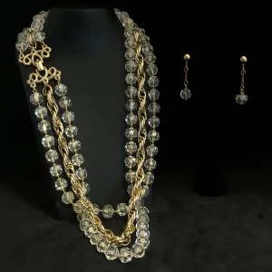 1976 Sarah Coventry Golden Ice Necklace & Earrings