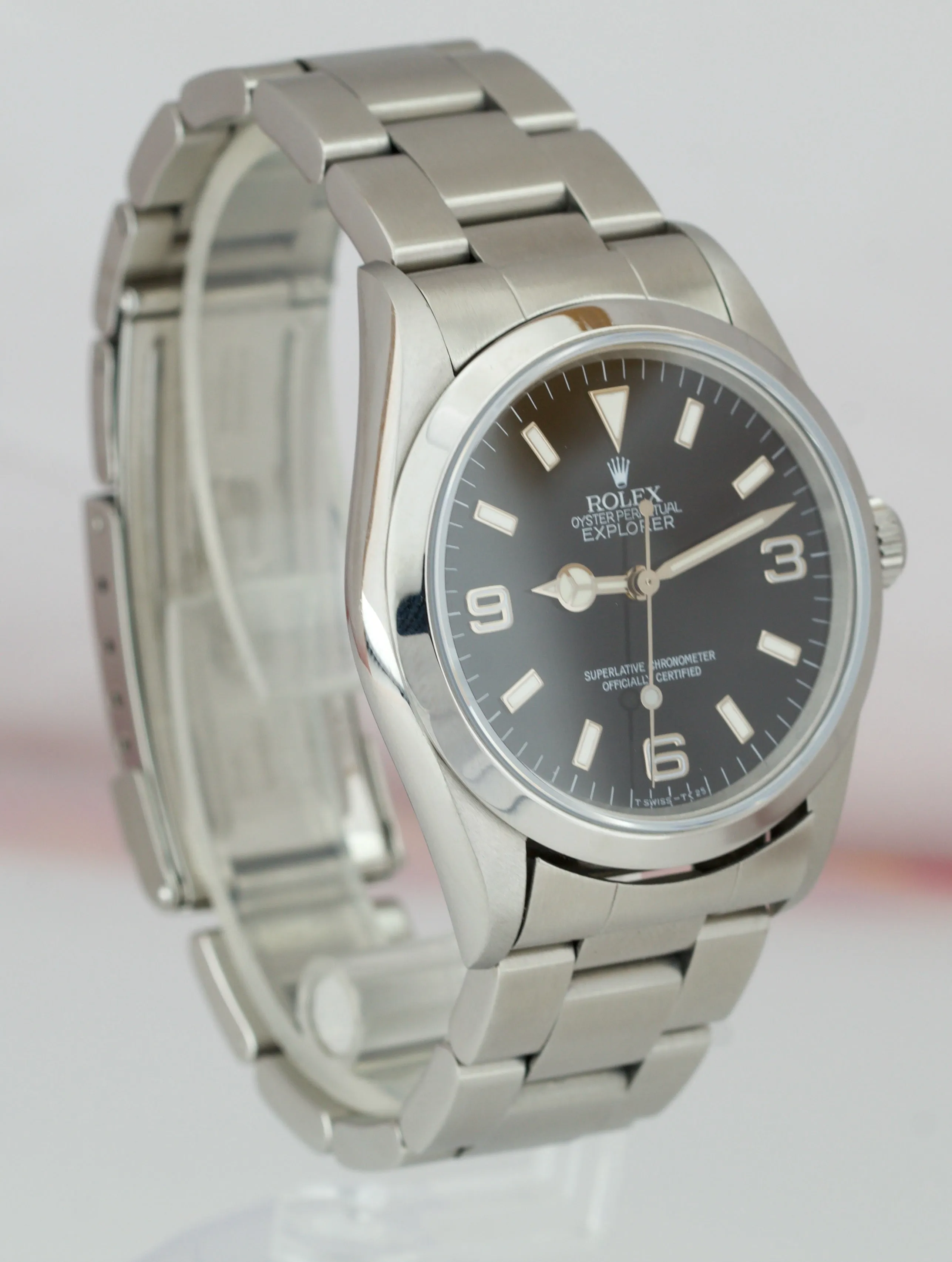 1998 Rolex Explorer I Black 36mm 14270 U TRITINOVA Stainless Steel Oyster Watch