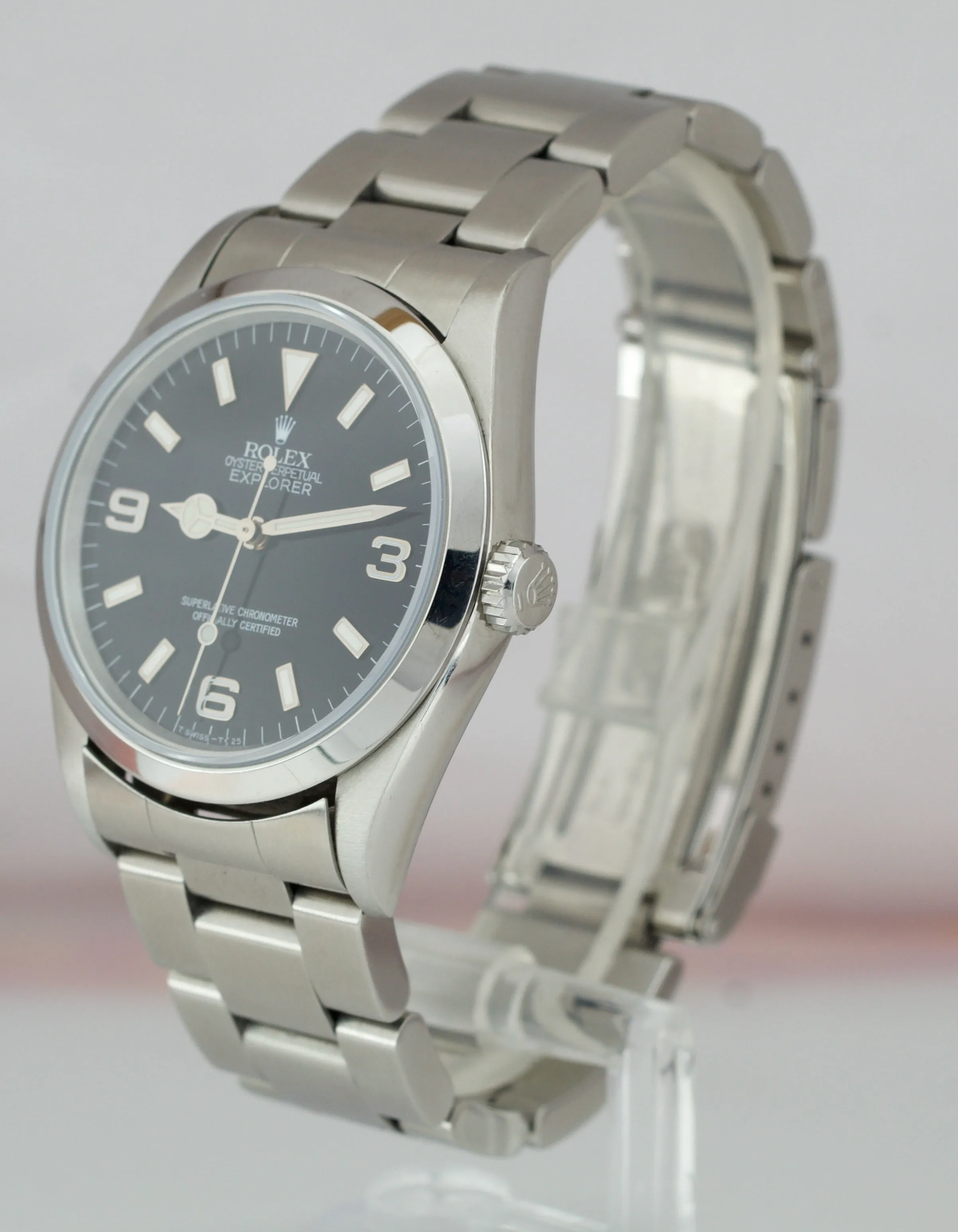 1998 Rolex Explorer I Black 36mm 14270 U TRITINOVA Stainless Steel Oyster Watch