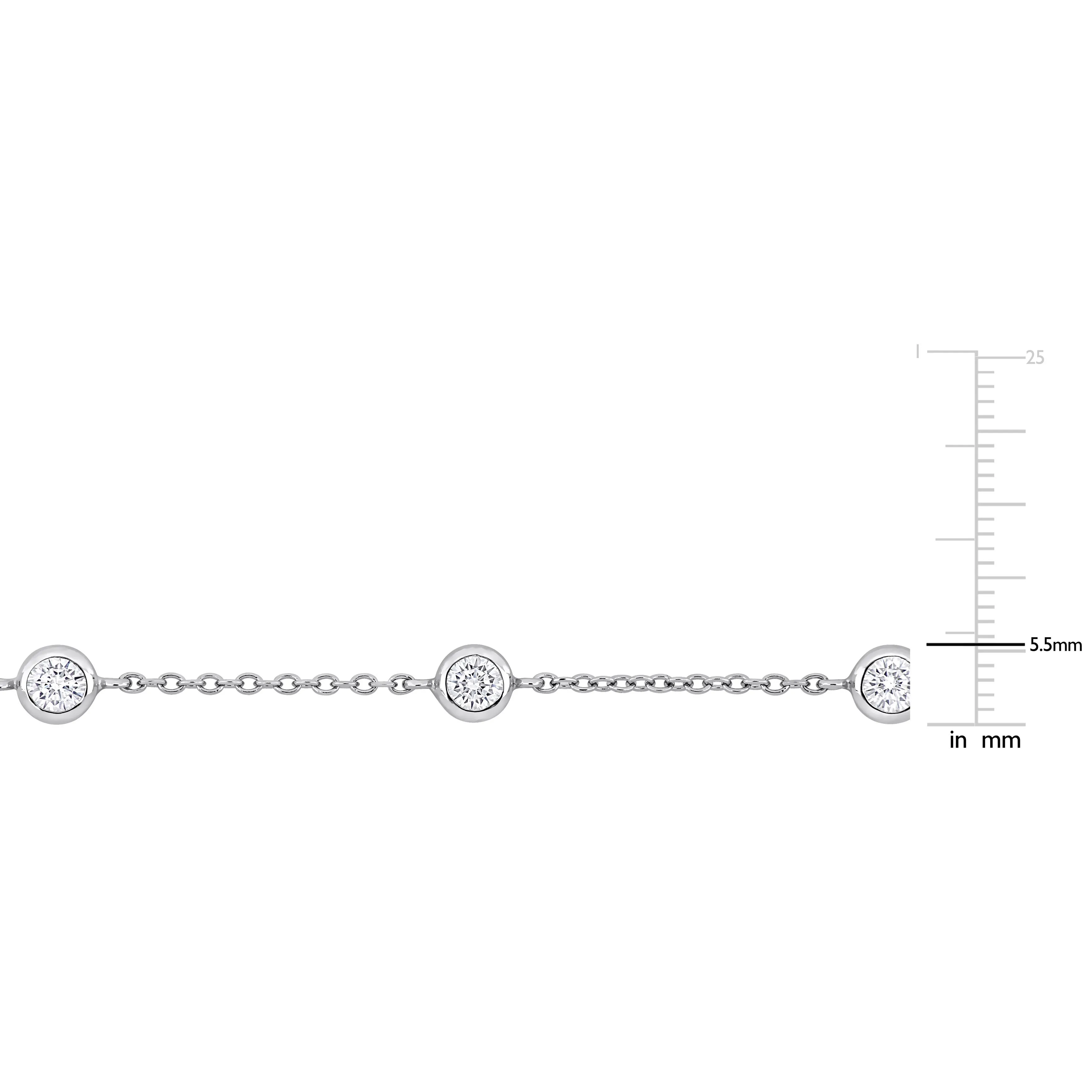 2 CT TGW Cubic Zirconia Bracelet Silver White w/ Lobster Clasp Length 7 inc