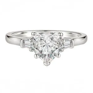 2.0 Ct Heart-Shaped Diamond Romantic Ring