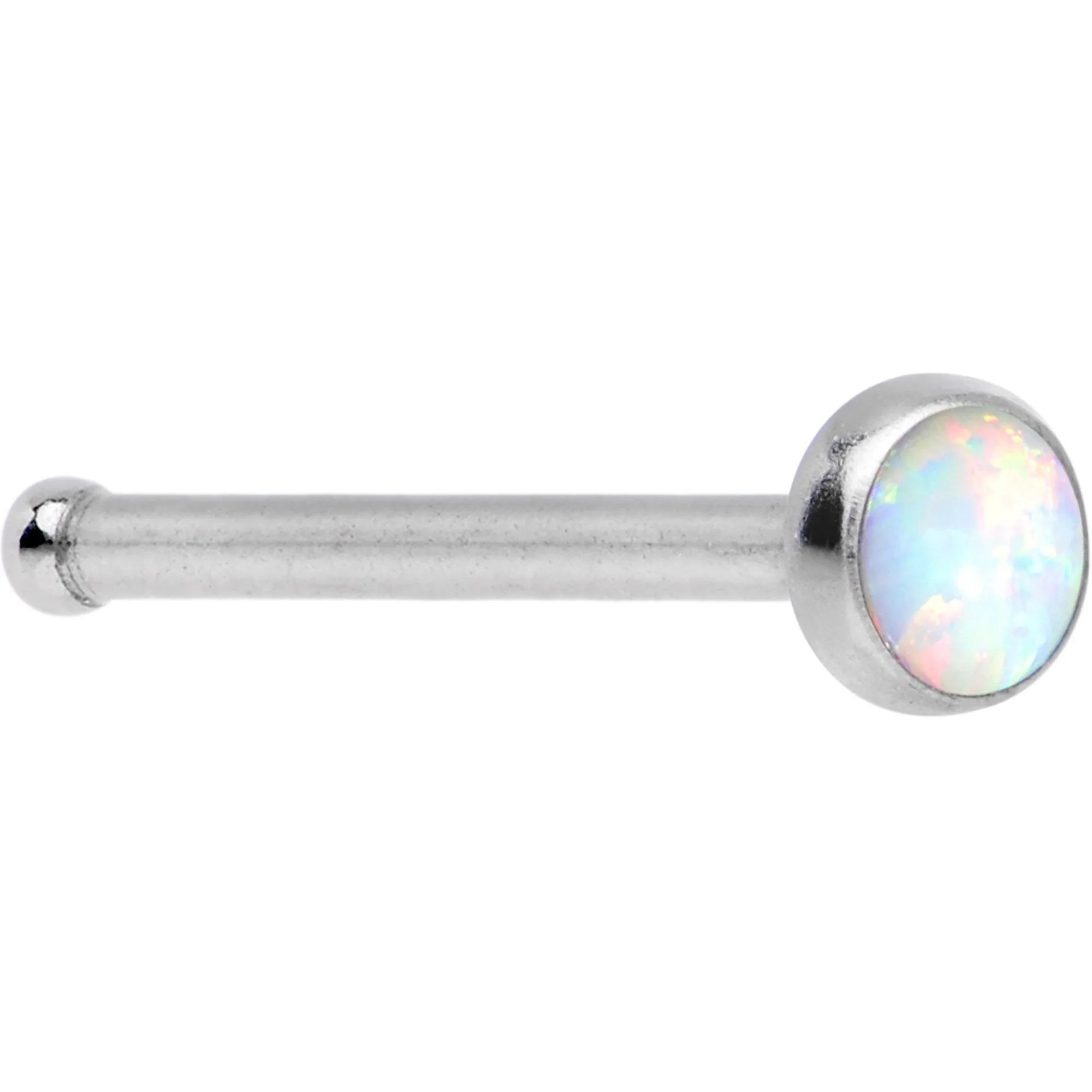 20 Gauge White Faux Opal Nose Bone Heart Closure Ring Pack Set of 3
