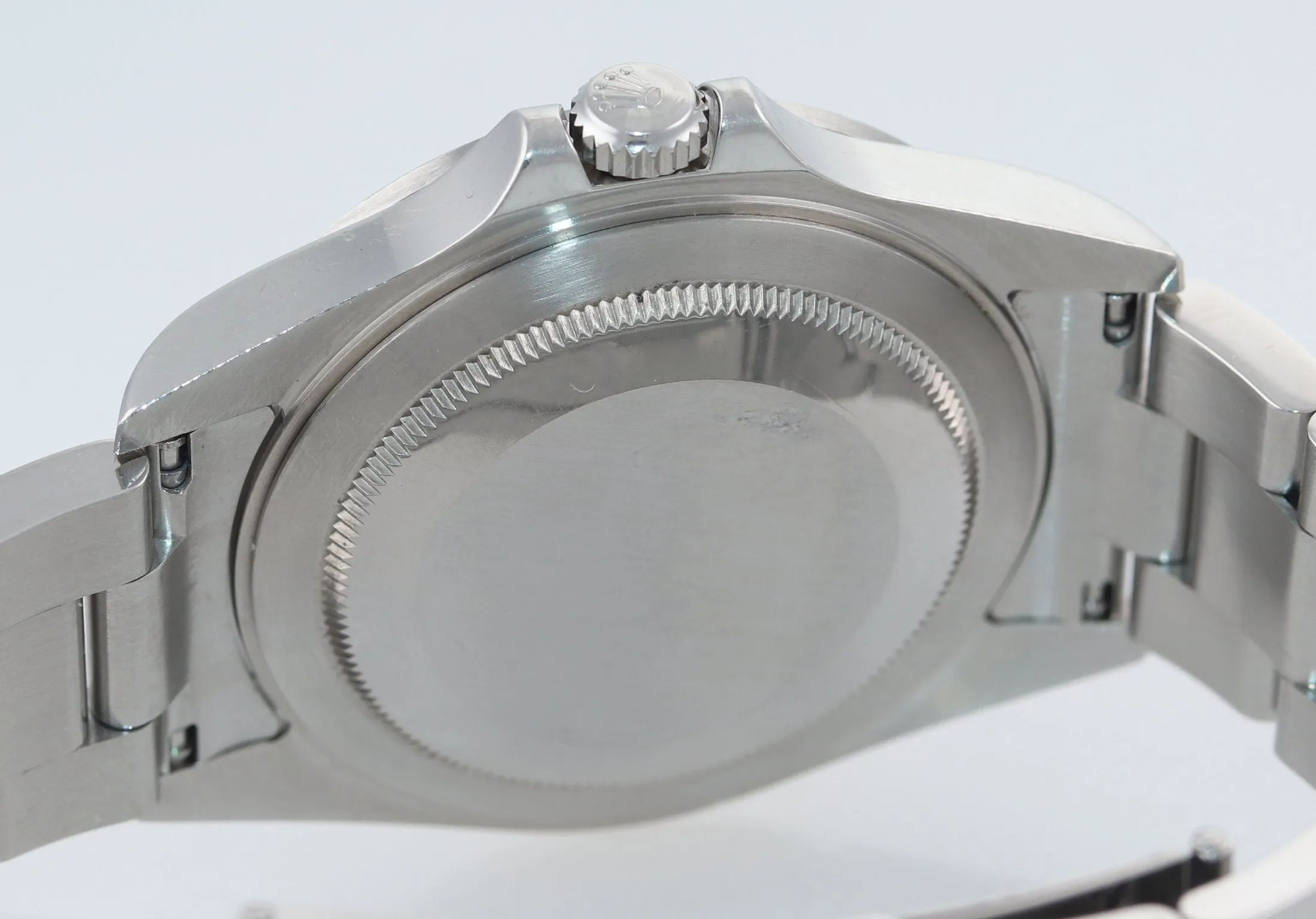 2004 NO HOLES Rolex Explorer II 16570 Stainless Steel Black Date GMT 40mm Watch