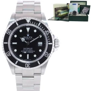 2005 PAPERS UNPOLISHED Rolex Sea-Dweller Steel 16600 Black Date 40mm Watch Box