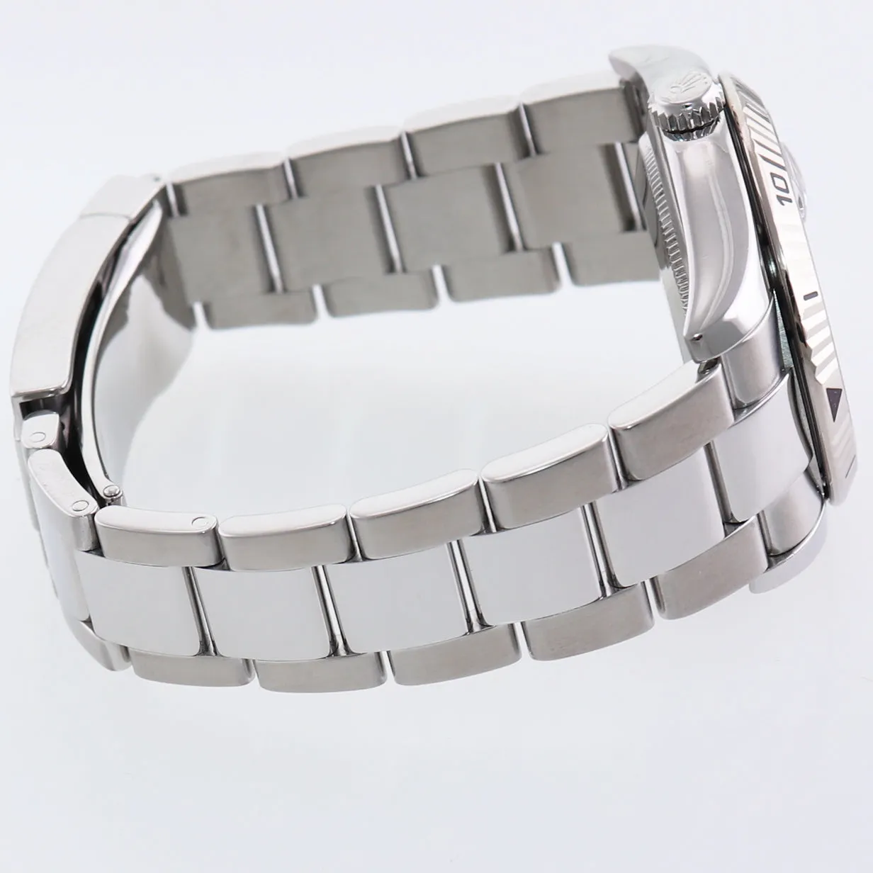 2008 MINT Rolex DateJust Turn-O-Graph 116264 Steel Black White Gold Fluted Watch