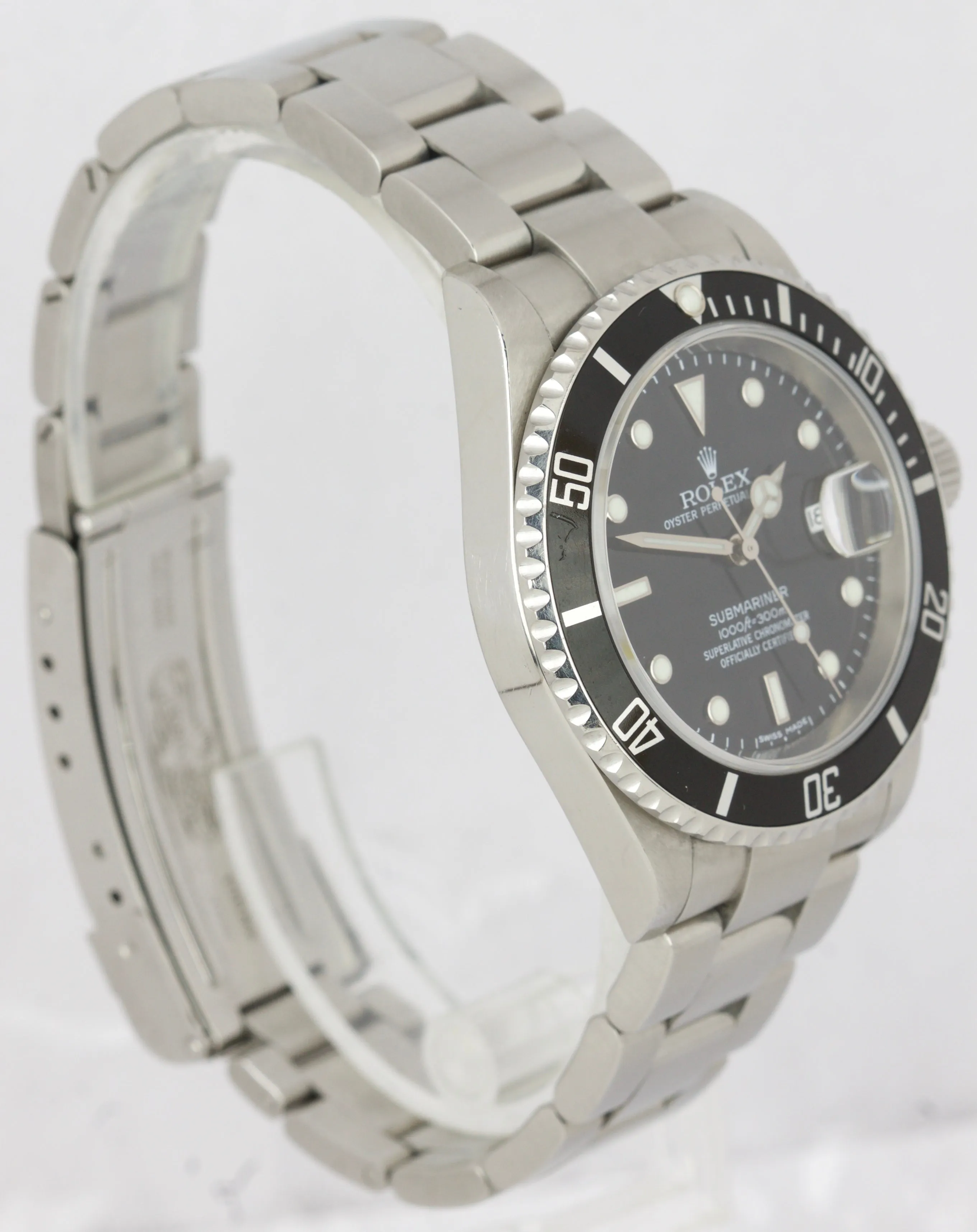 2008 UNPOLISHED Rolex Submariner Date Stainless Steel 40mm Watch 16610 FULL B P