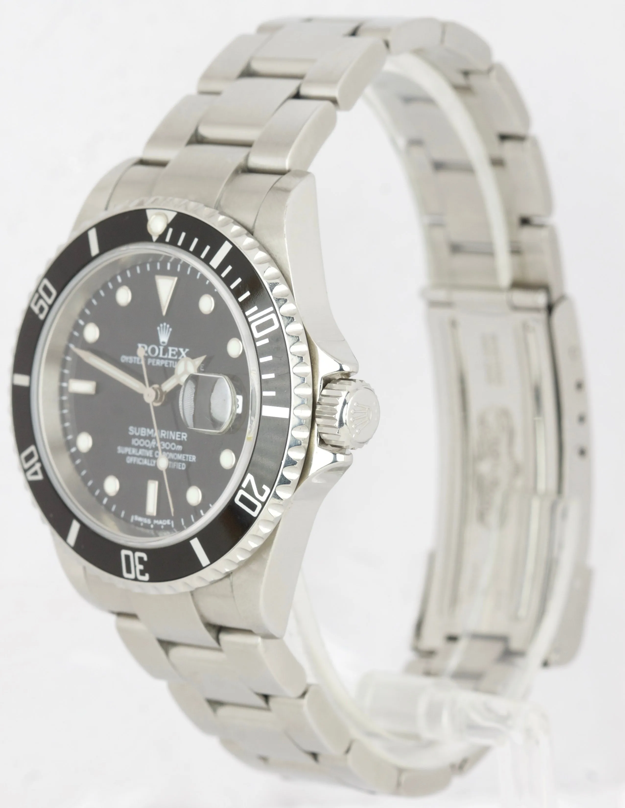 2008 UNPOLISHED Rolex Submariner Date Stainless Steel 40mm Watch 16610 FULL B P