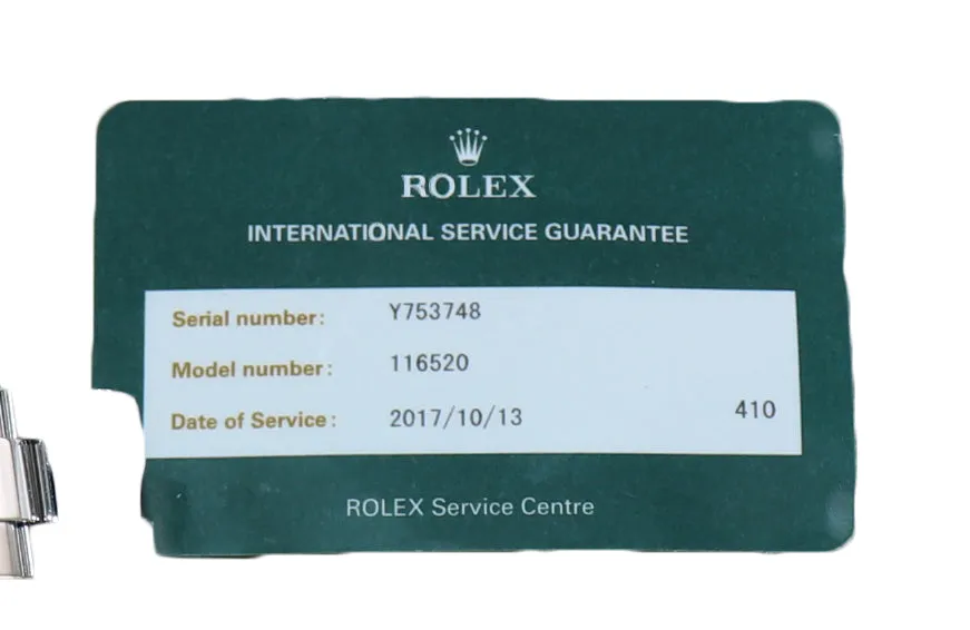 2013 RSC PAPERS Rolex Daytona 116520 Black Chrono Steel Watch Box DISCONTINUED