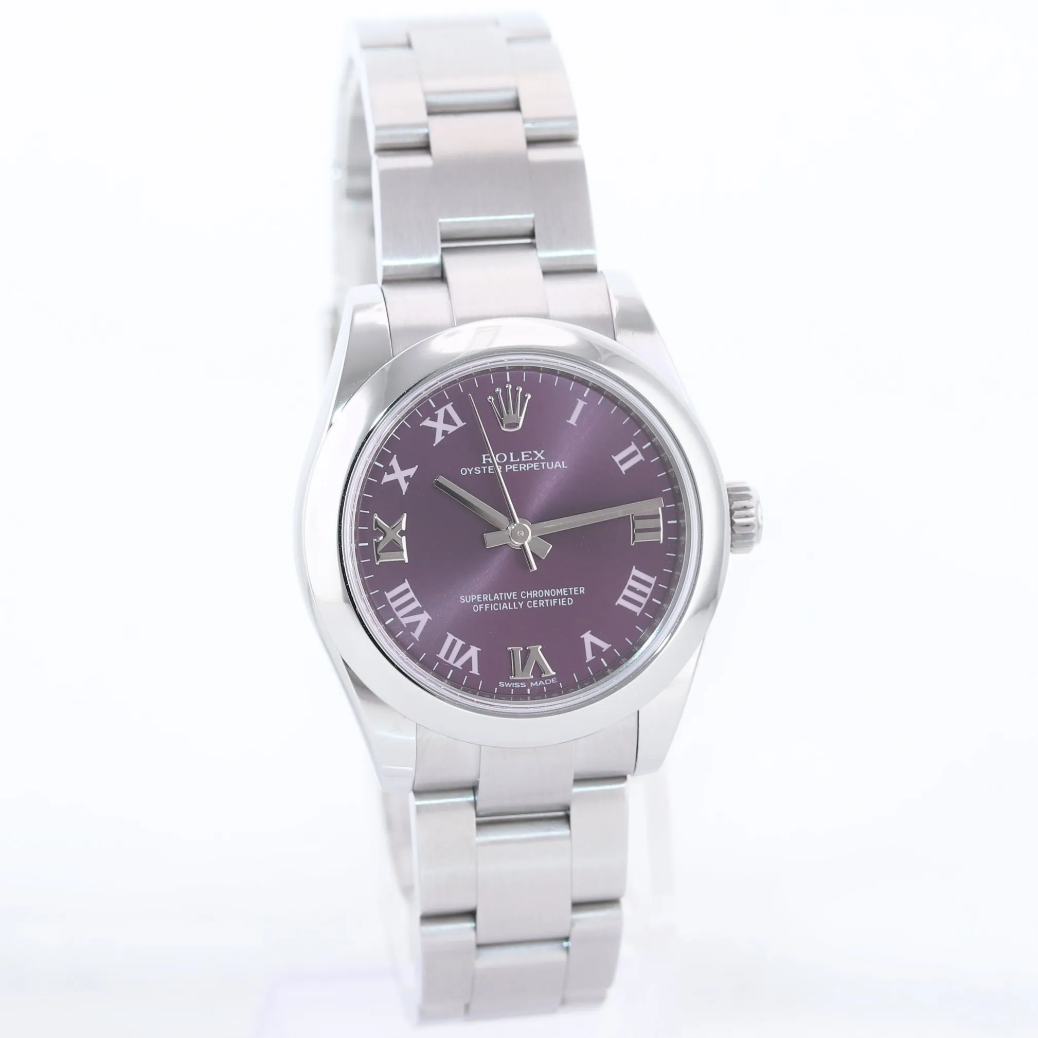 2016 Rolex Oyster Perpetual Steel Ladies 31mm Red Grape 177200 Watch Box