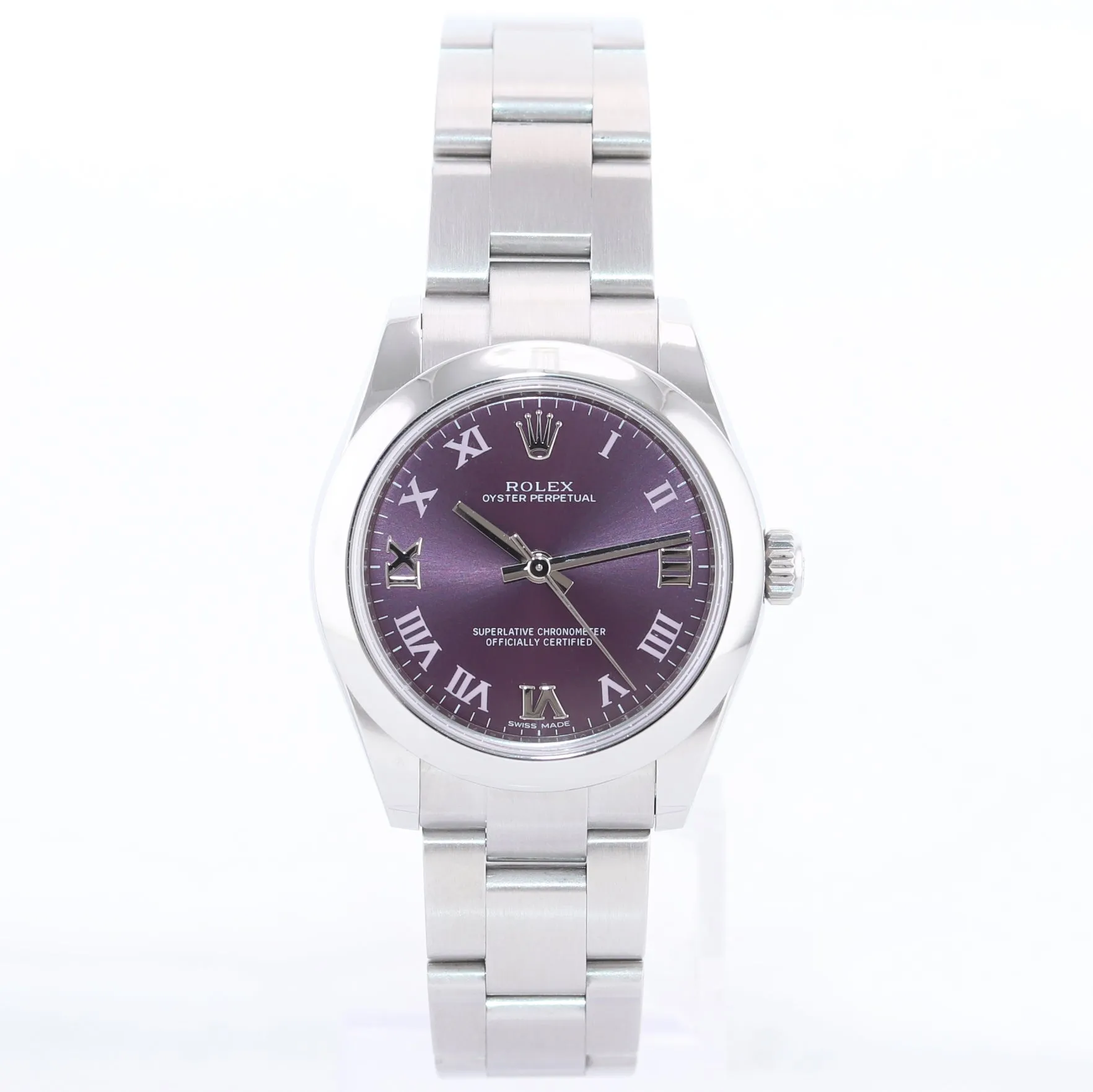 2016 Rolex Oyster Perpetual Steel Ladies 31mm Red Grape 177200 Watch Box