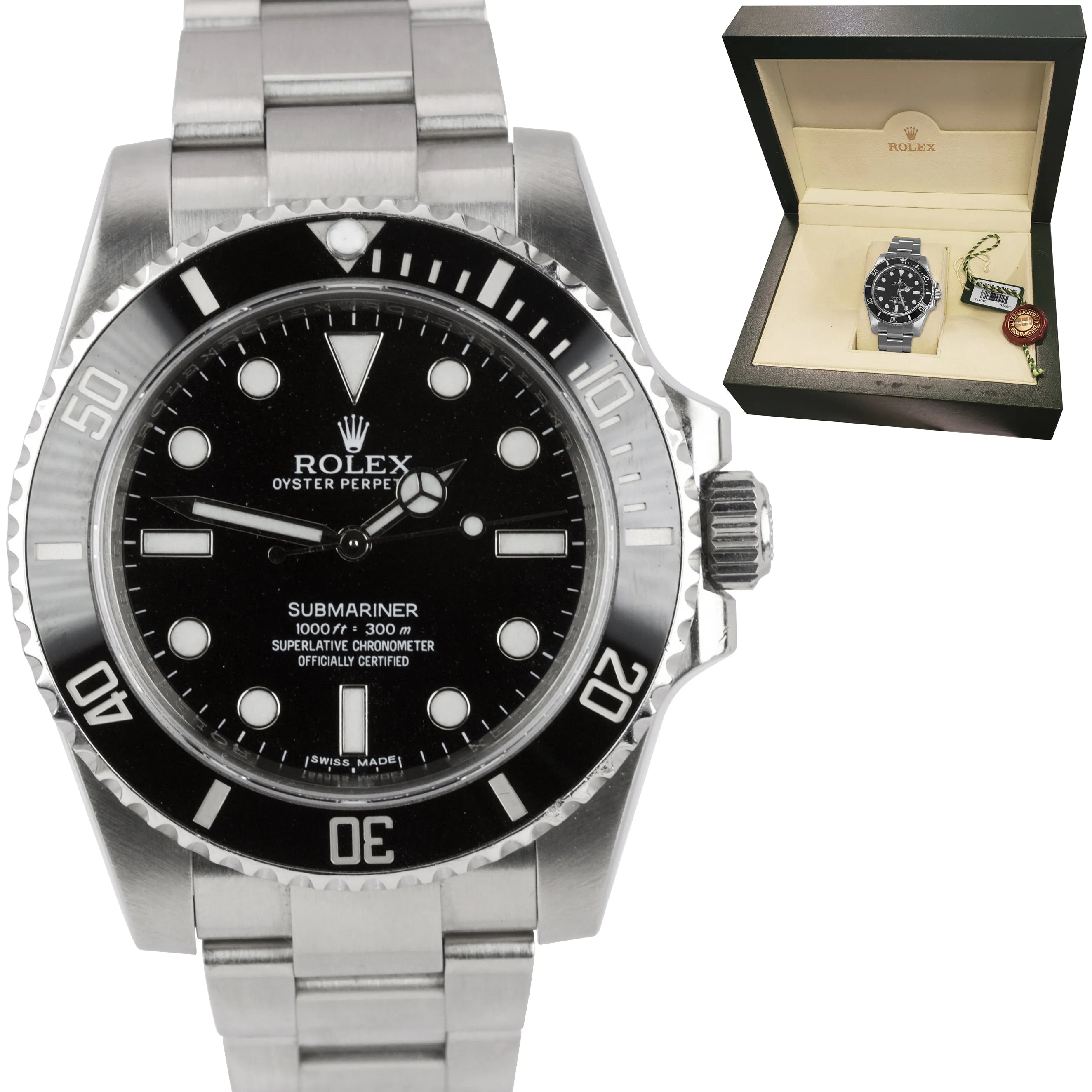 2017 Rolex Submariner No-Date 114060 Stainless Steel Dive Ceramic 40mm Watch