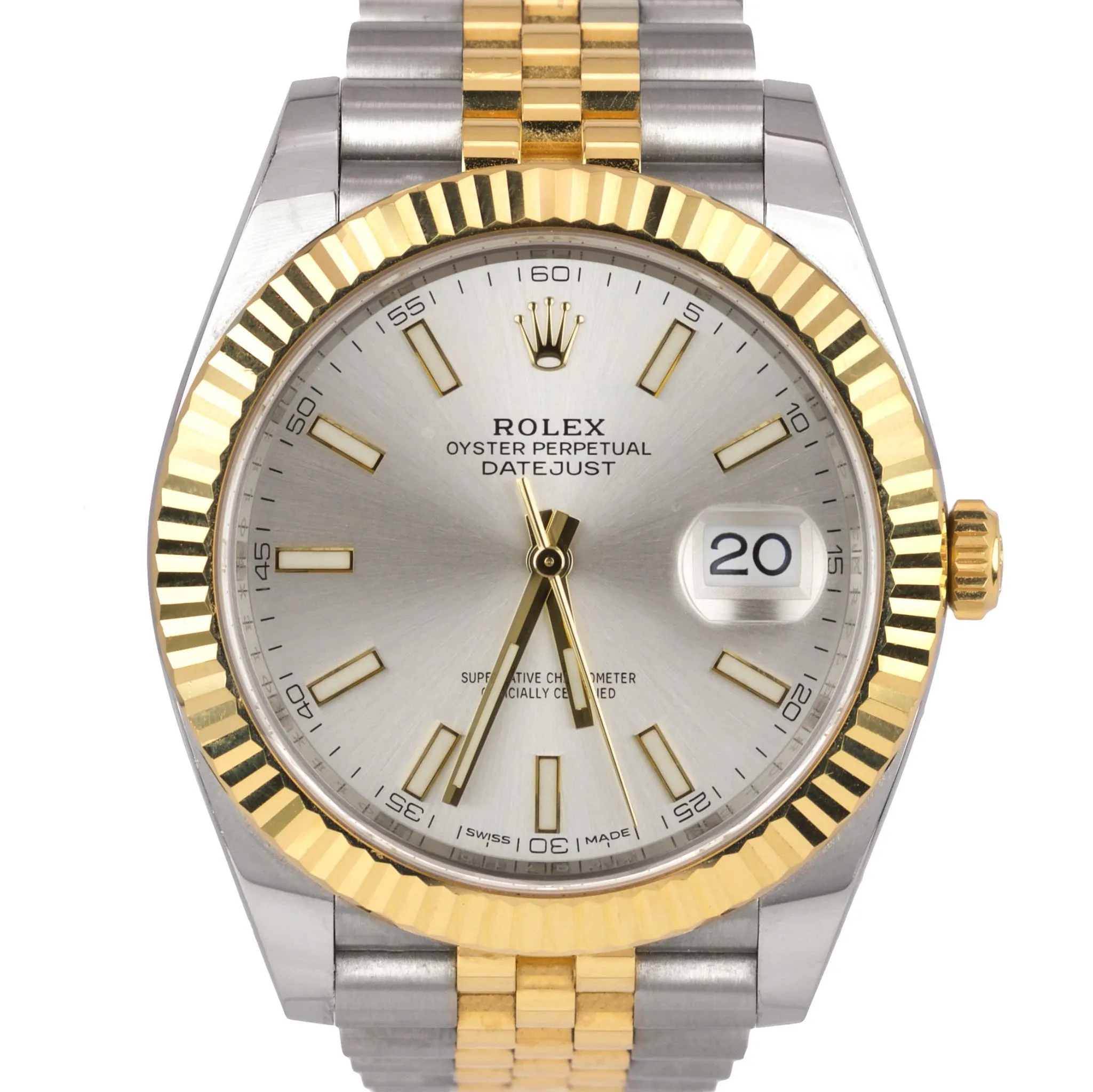 2017 UNPOLISHED Rolex DateJust 41 II 126333 Silver Two-Tone 41mm Jubilee Watch