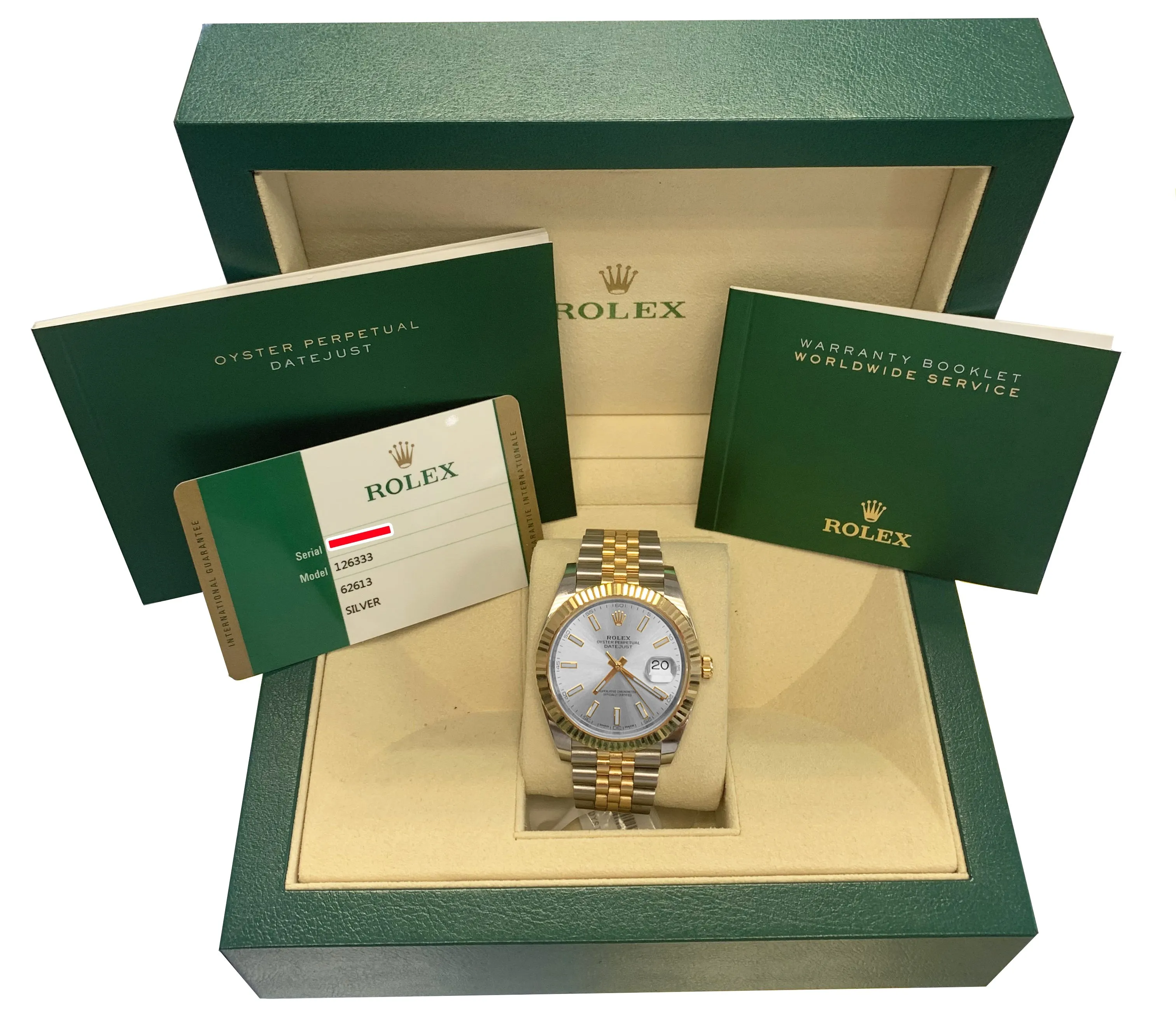 2017 UNPOLISHED Rolex DateJust 41 II 126333 Silver Two-Tone 41mm Jubilee Watch