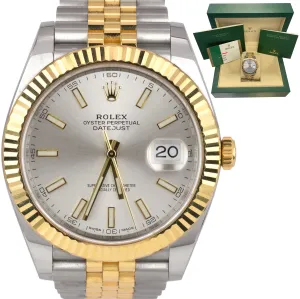 2017 UNPOLISHED Rolex DateJust 41 II 126333 Silver Two-Tone 41mm Jubilee Watch