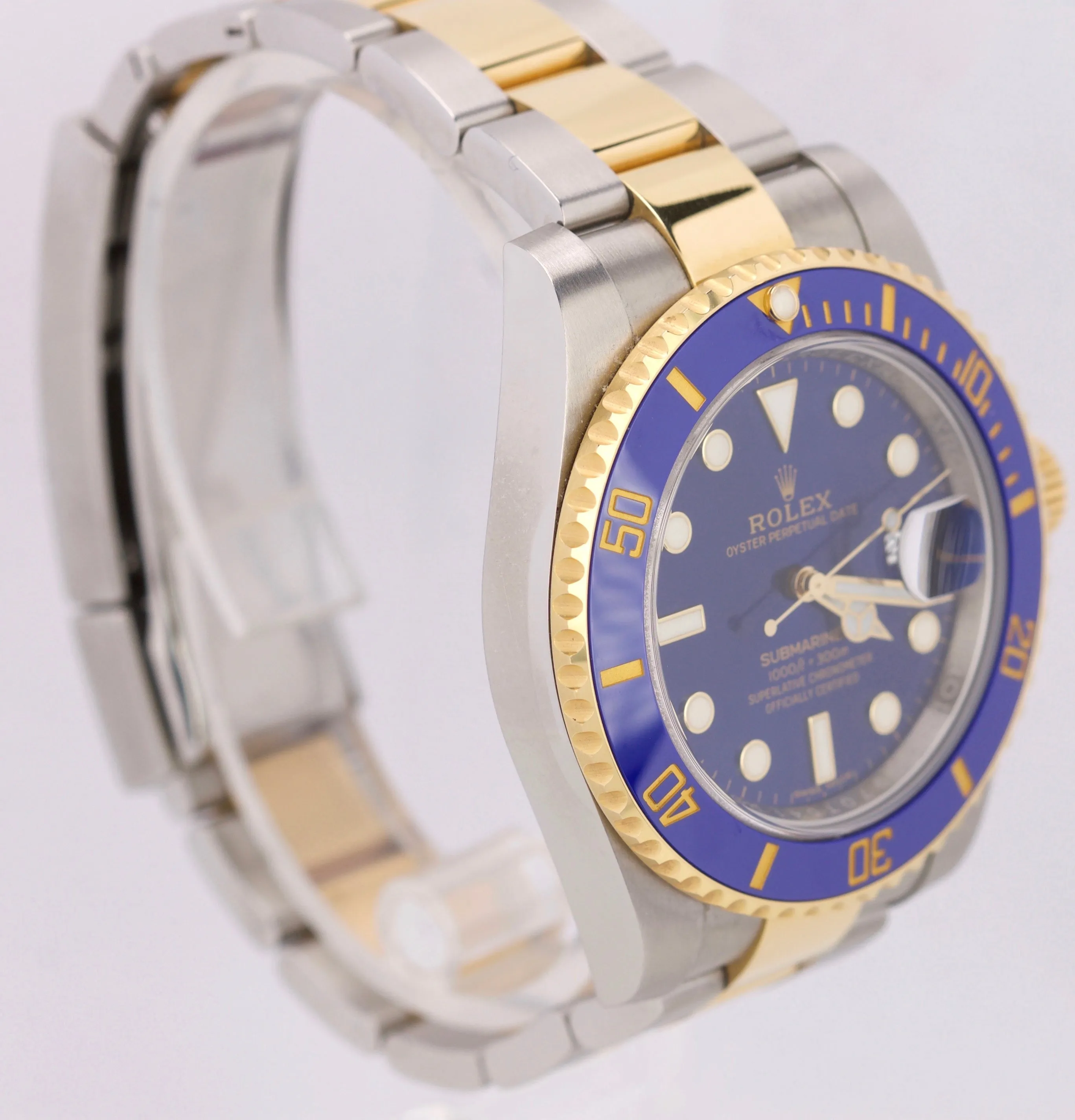 2018 MINT Rolex Submariner Ceramic 116613 LB 18K Two-Tone Gold Blue Dive Watch