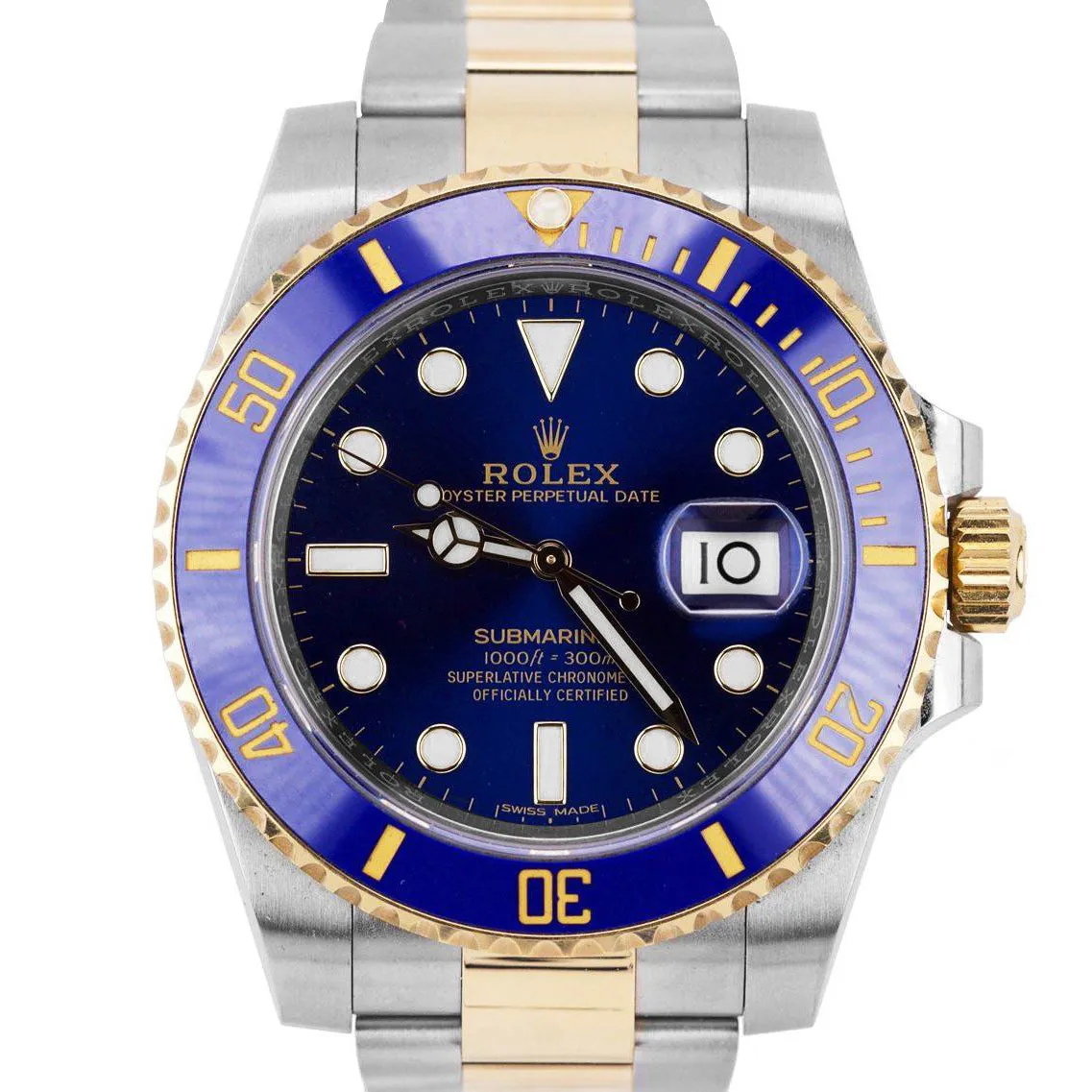 2018 MINT Rolex Submariner Ceramic 116613 LB 18K Two-Tone Gold Blue Dive Watch
