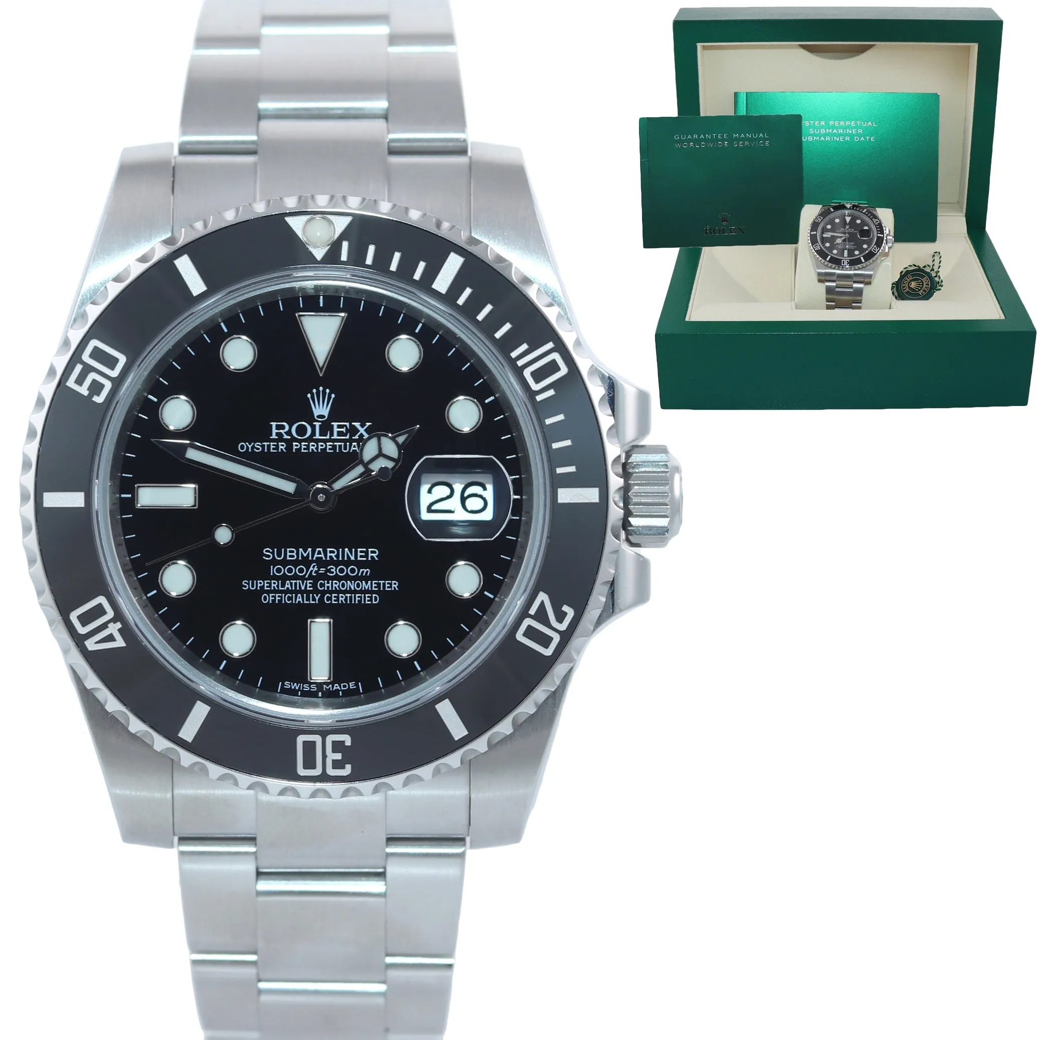 2018 MINT Rolex Submariner Date 116610 Steel Black Ceramic Bezel 40mm Watch Box