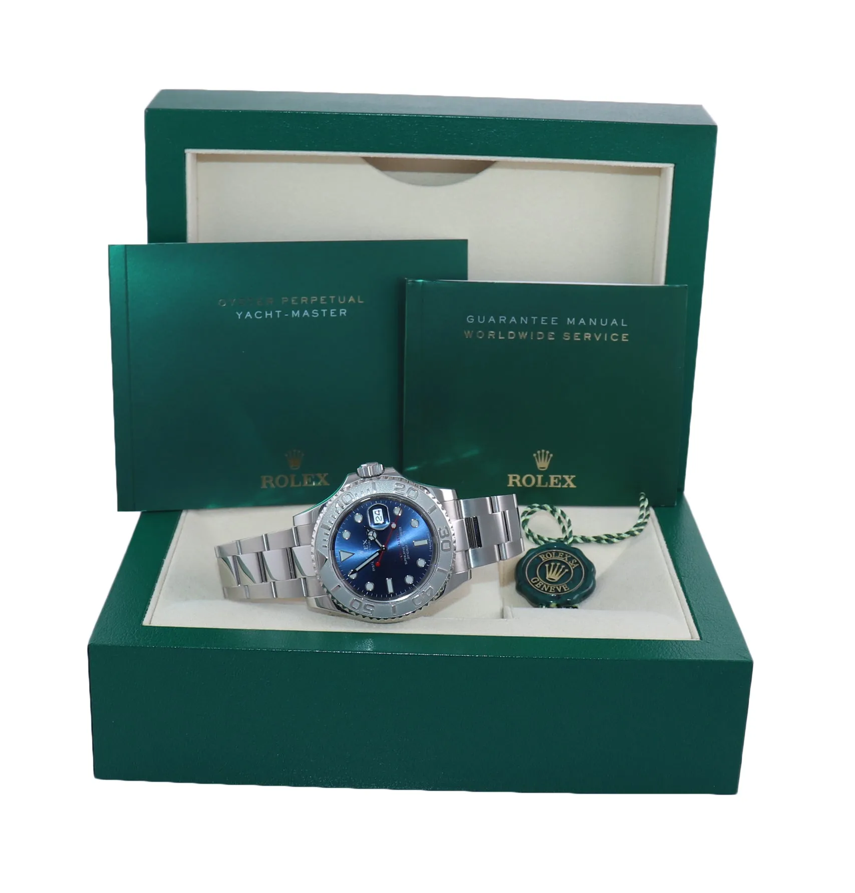 2018 Rolex Yacht-Master 116622 Steel Platinum Blue 40mm Watch Box
