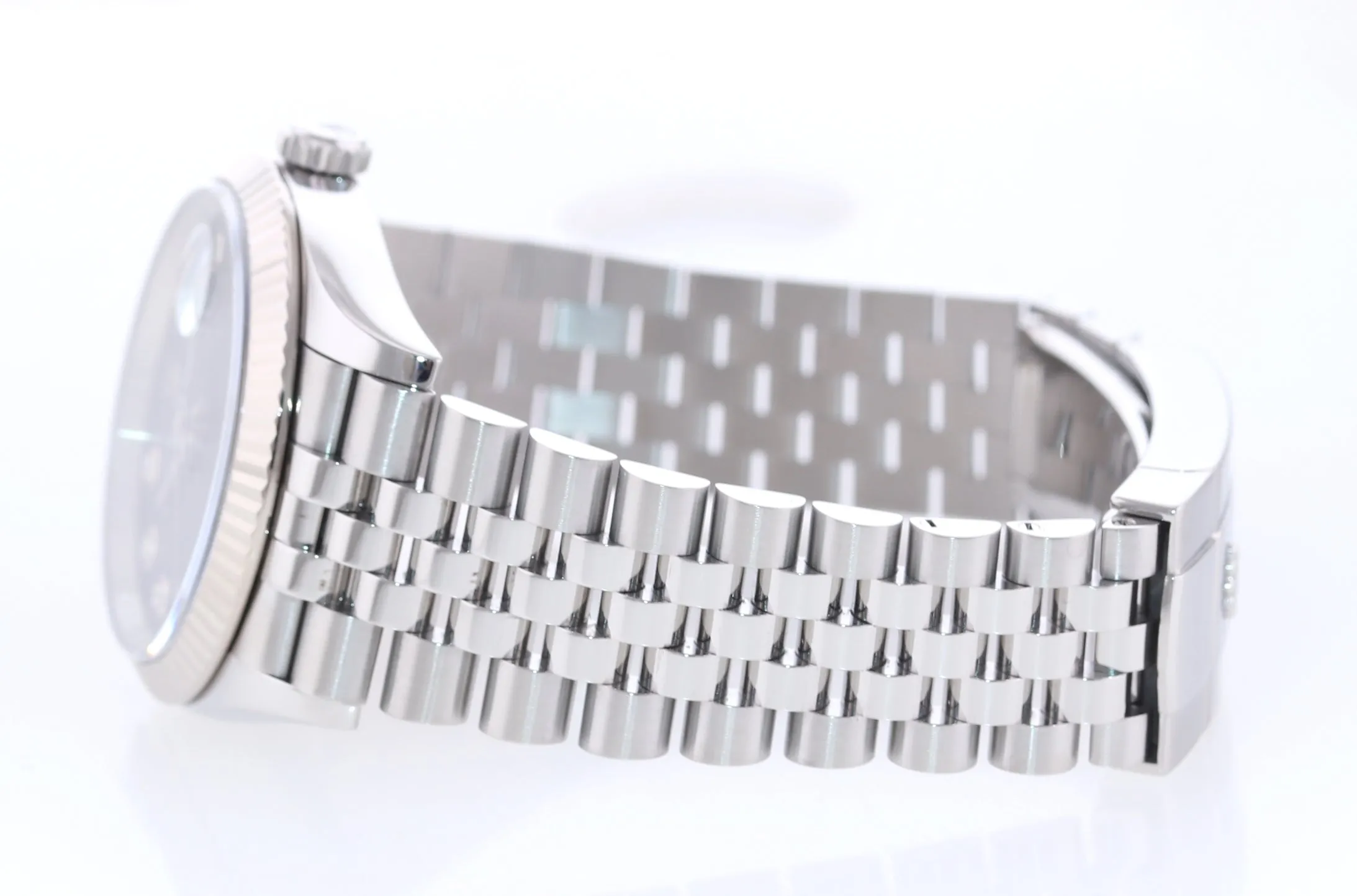 2019 PAPERS Rolex DateJust Blue Jubilee Diamond 126234 Steel White Gold Watch