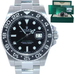 2019 PAPERS Rolex GMT Master 116710 Steel Ceramic 40mm Black Watch Box