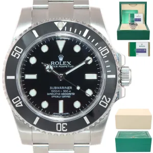 2019 PAPERS Rolex Submariner No-Date 114060 Steel Black Ceramic Watch Box