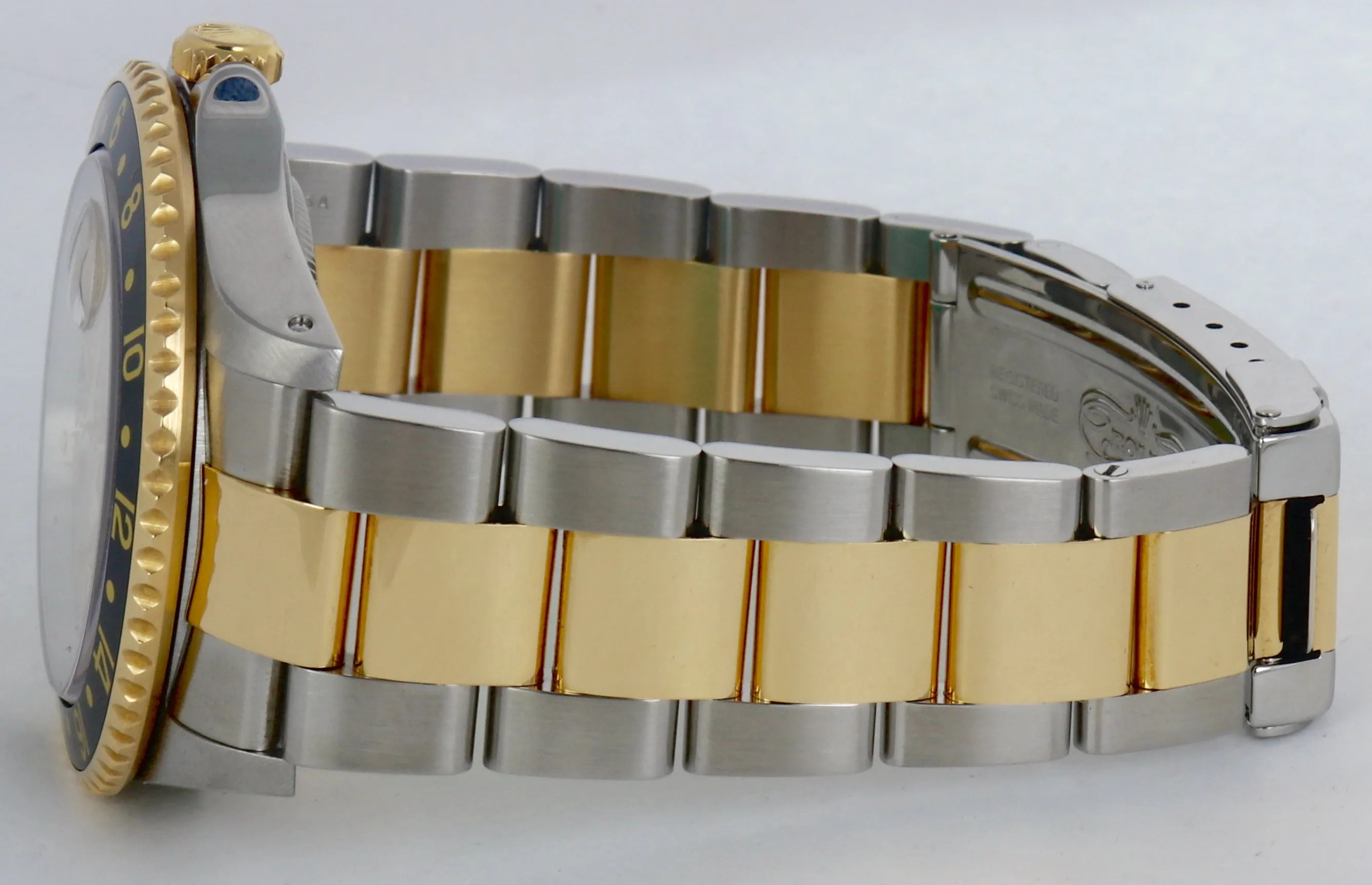 2019 ROLEX SERVICE GMT-Master II Champagne Serti Diamond Ruby 16713 Two-Tone RSC