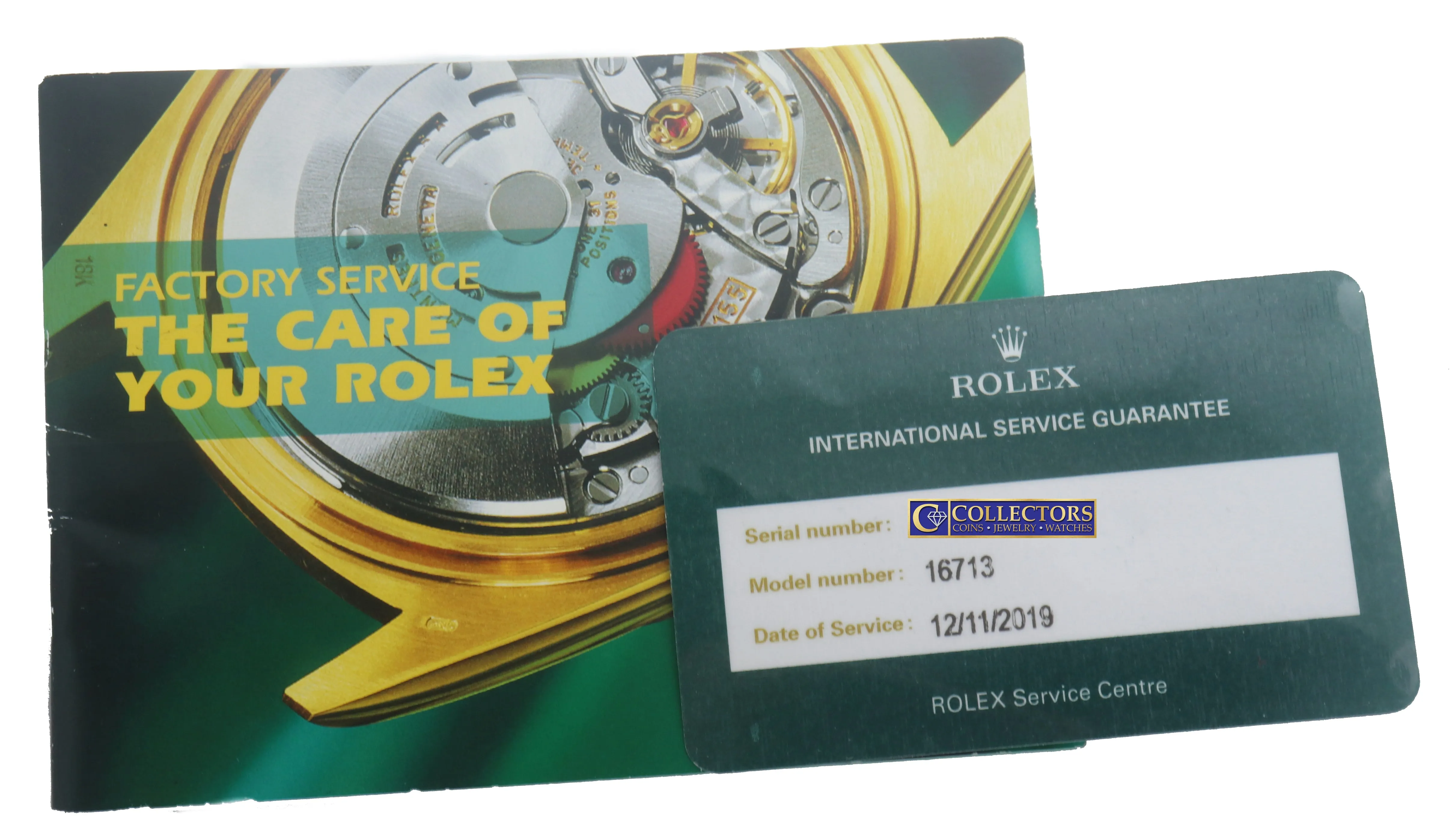 2019 ROLEX SERVICE GMT-Master II Champagne Serti Diamond Ruby 16713 Two-Tone RSC