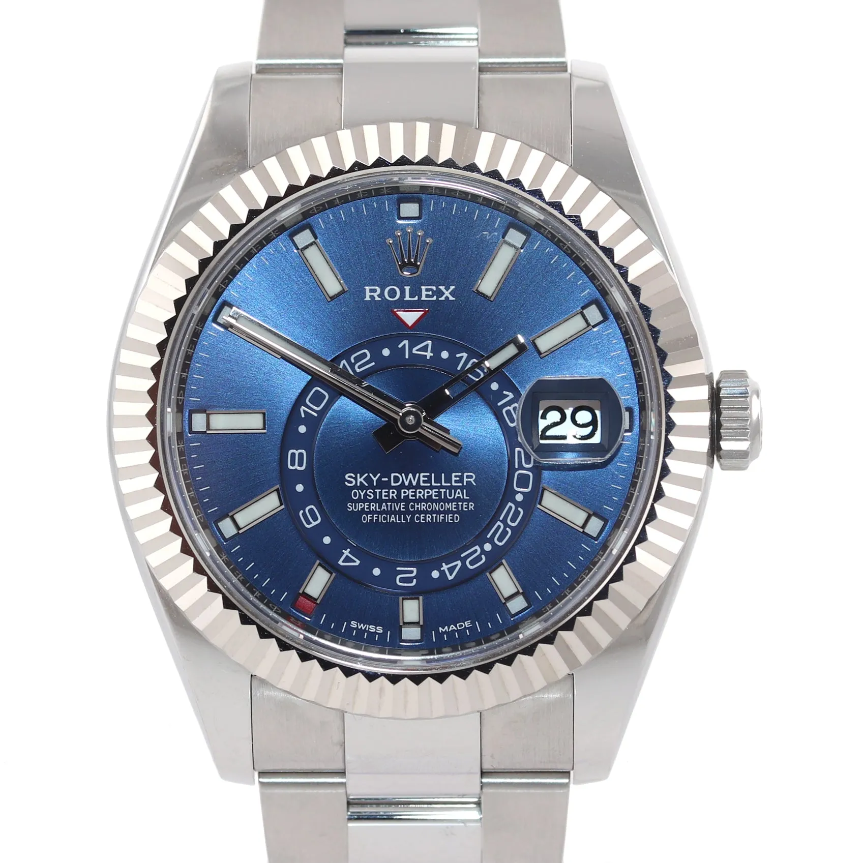 2020 BRAND NEW PAPERS Rolex Blue Sky-Dweller White Gold 42mm 326934 Watch Box